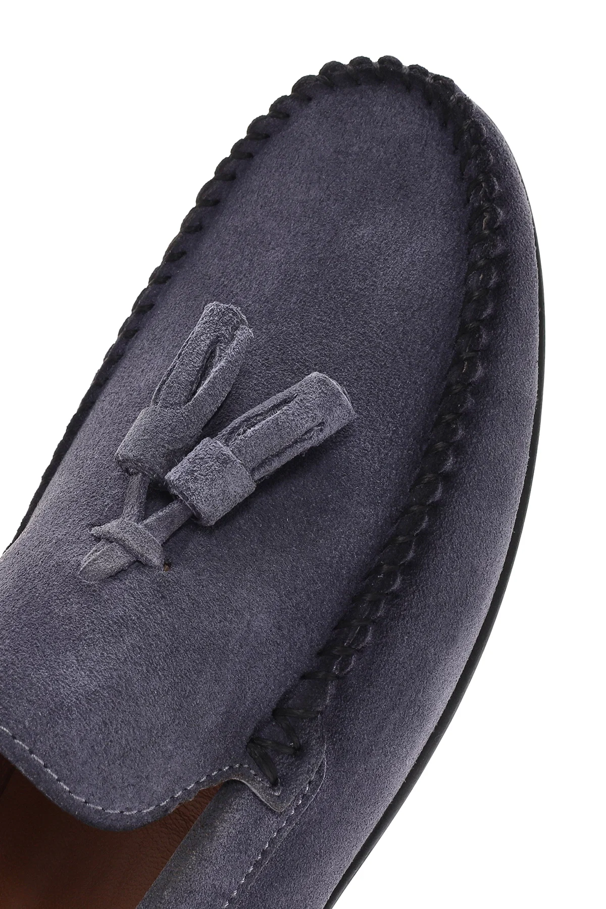 Erkek Mavi Püsküllü Süet Deri Loafer - Image 10