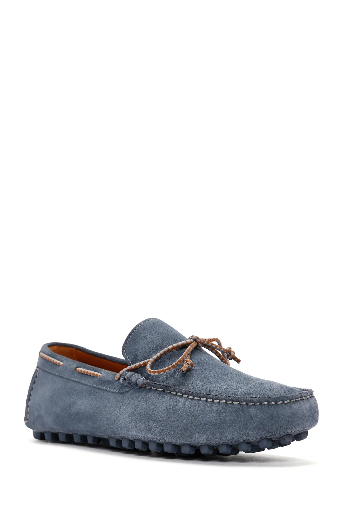 Erkek Mavi Süet Deri Casual Loafer - Image 8