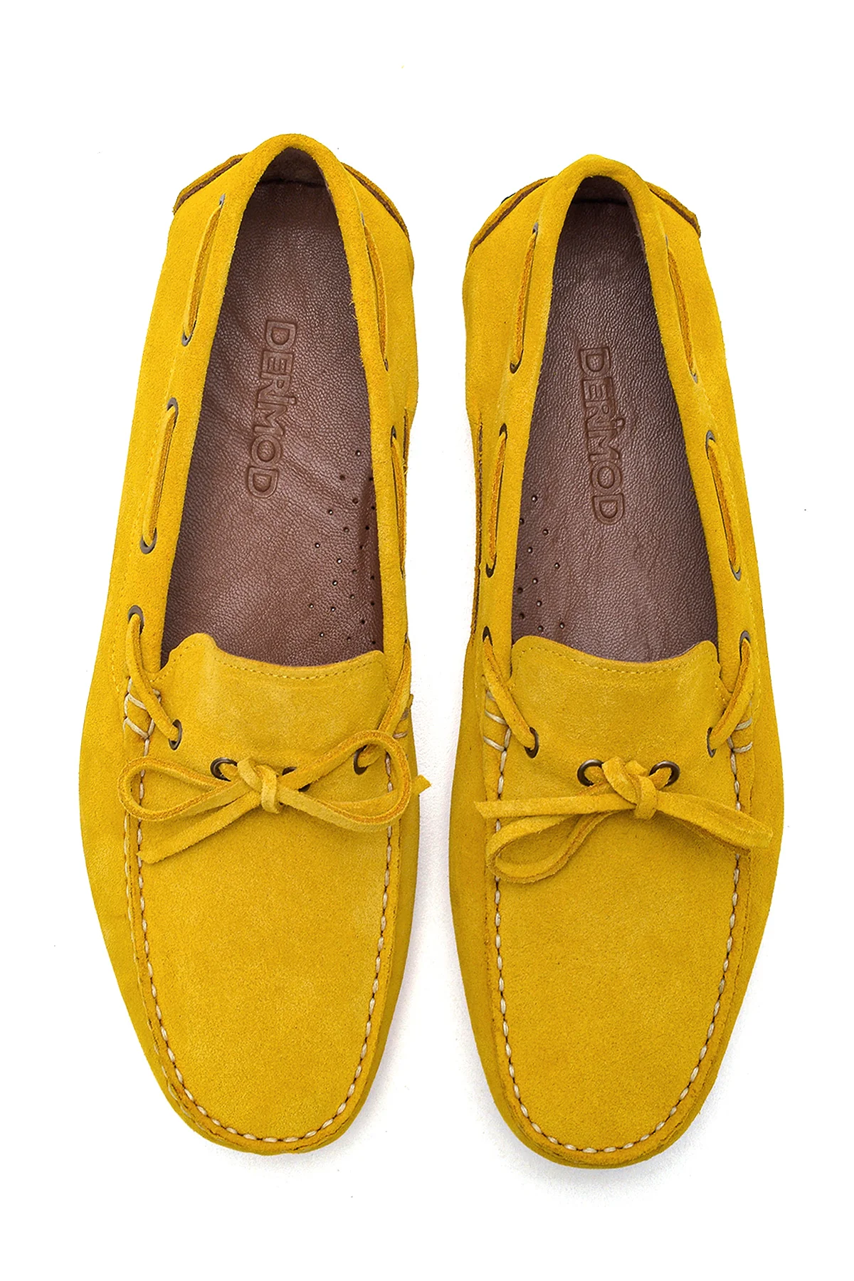 Erkek Sarı Süet Deri Casual Loafer - Image 7
