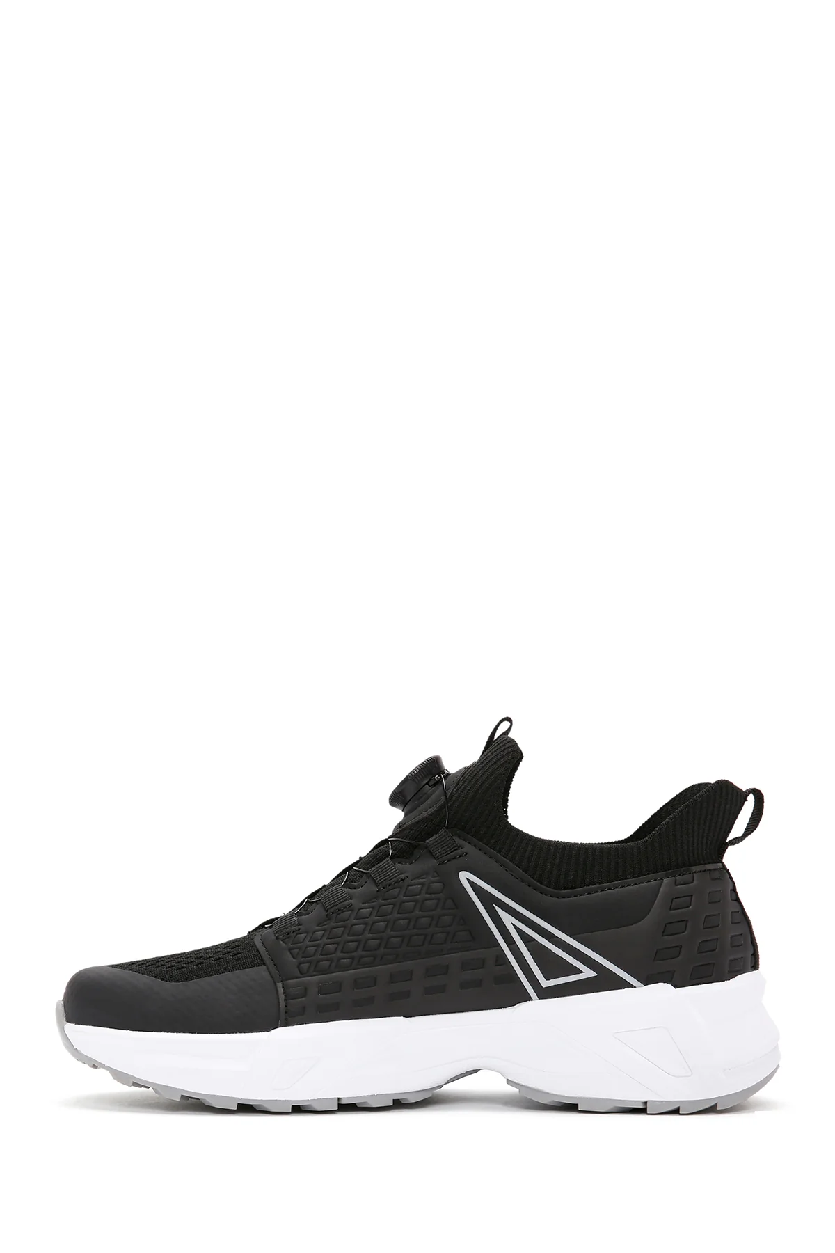 Erkek Siyah Bağcık Mekanizmalı Kalın Tabanlı Deri Sneaker - Image 2