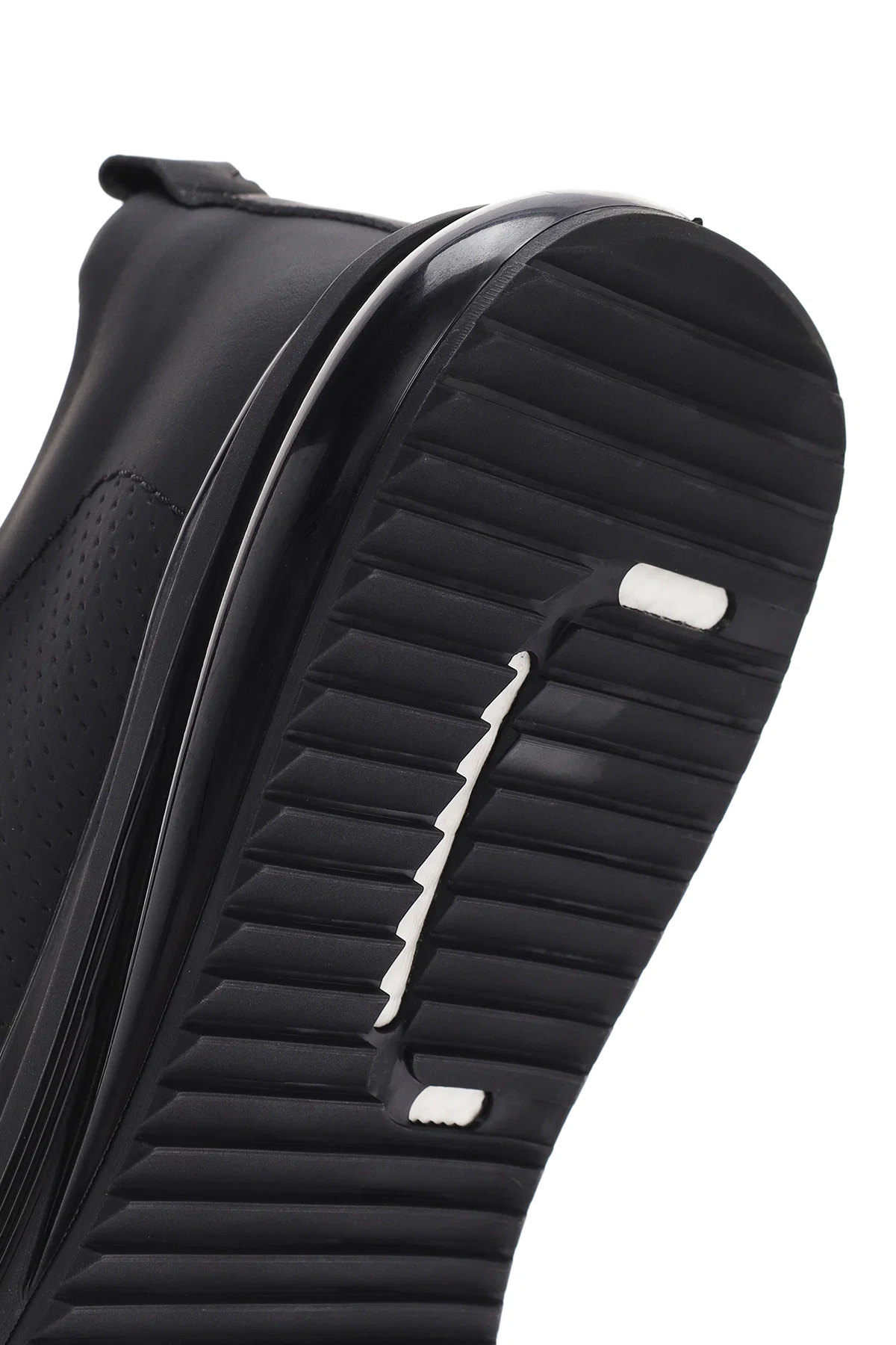 Erkek Siyah Bağcıklı Delikli Deri Sneaker - Image 8