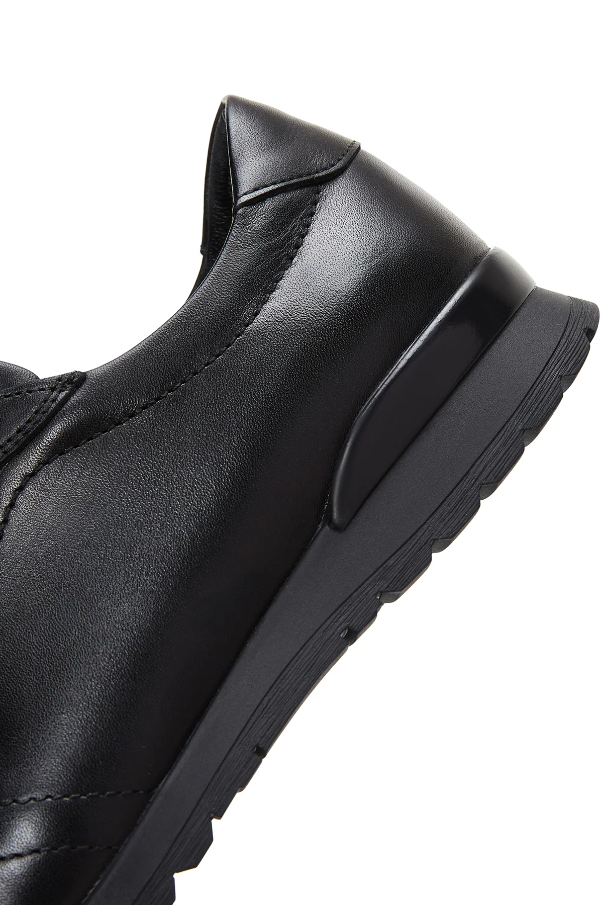 Erkek Siyah Bağcıklı Deri Casual Sneaker - Image 7