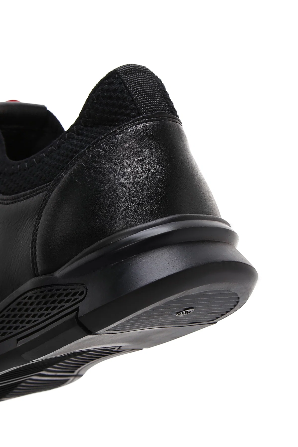 Erkek Siyah Bağcıklı Deri Casual Sneaker - Image 9