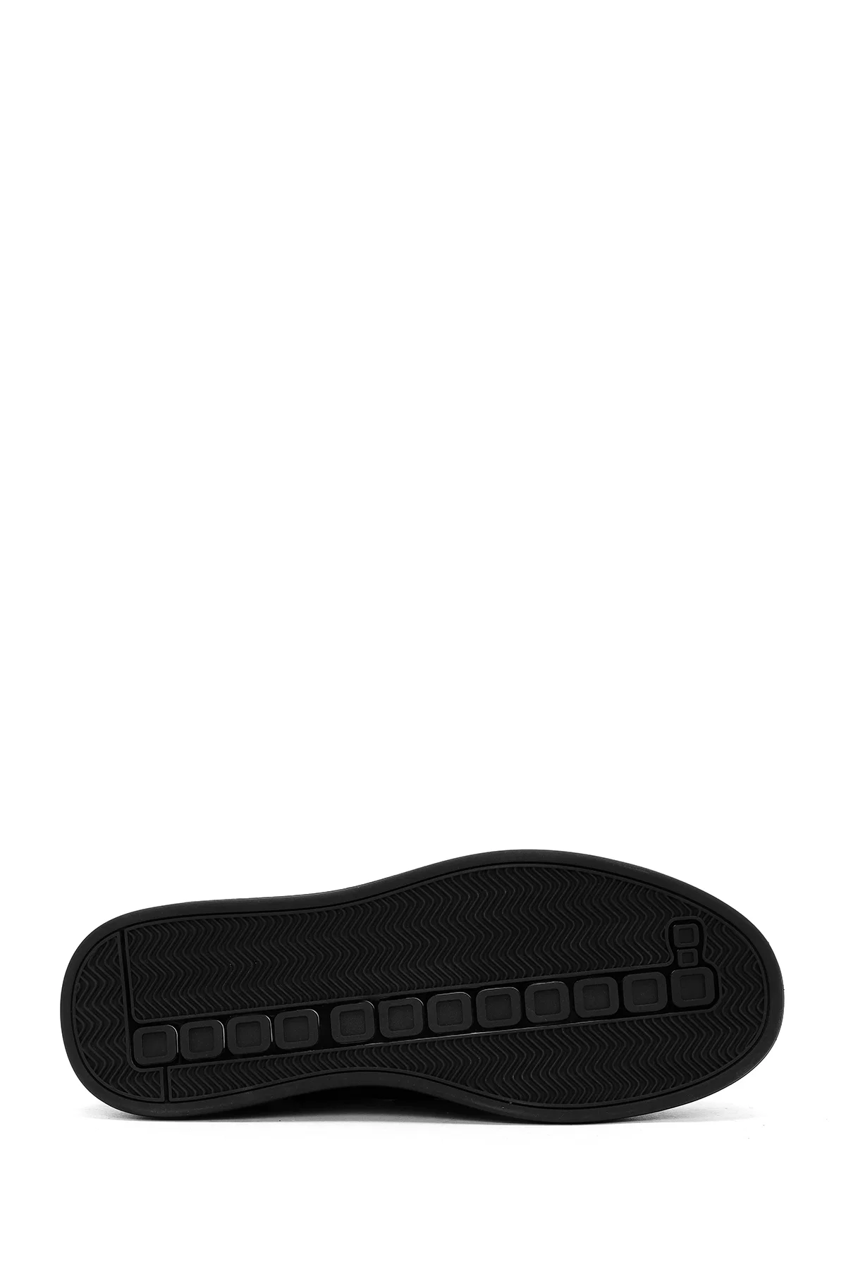 Erkek Siyah Bağcıklı Deri Casual Sneaker - Image 4