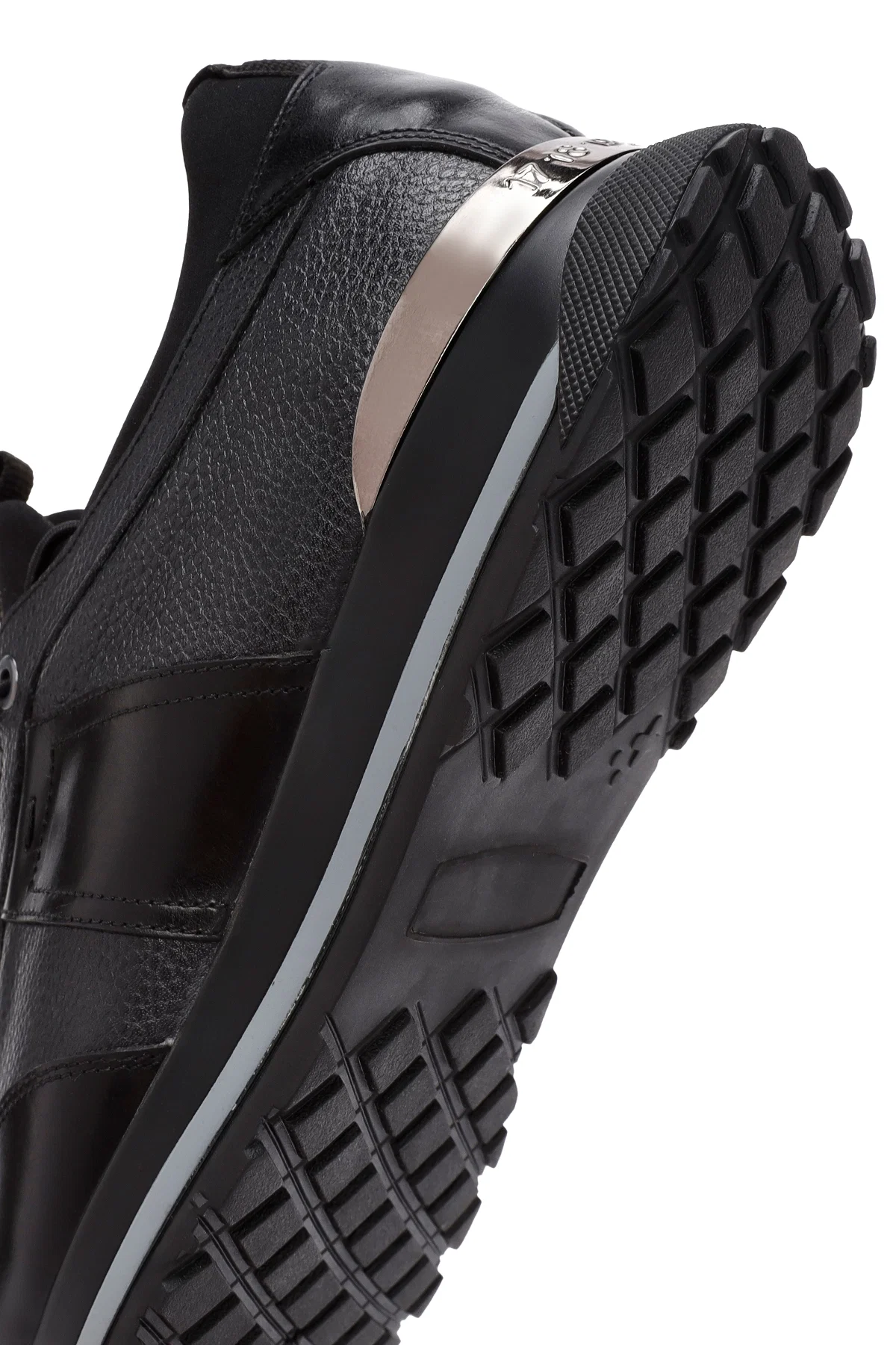 Erkek Siyah Bağcıklı Deri Casual Sneaker - Image 8
