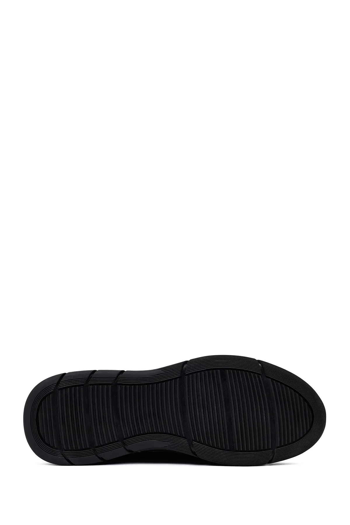 Erkek Siyah Bağcıklı Deri Casual Sneaker - Image 4