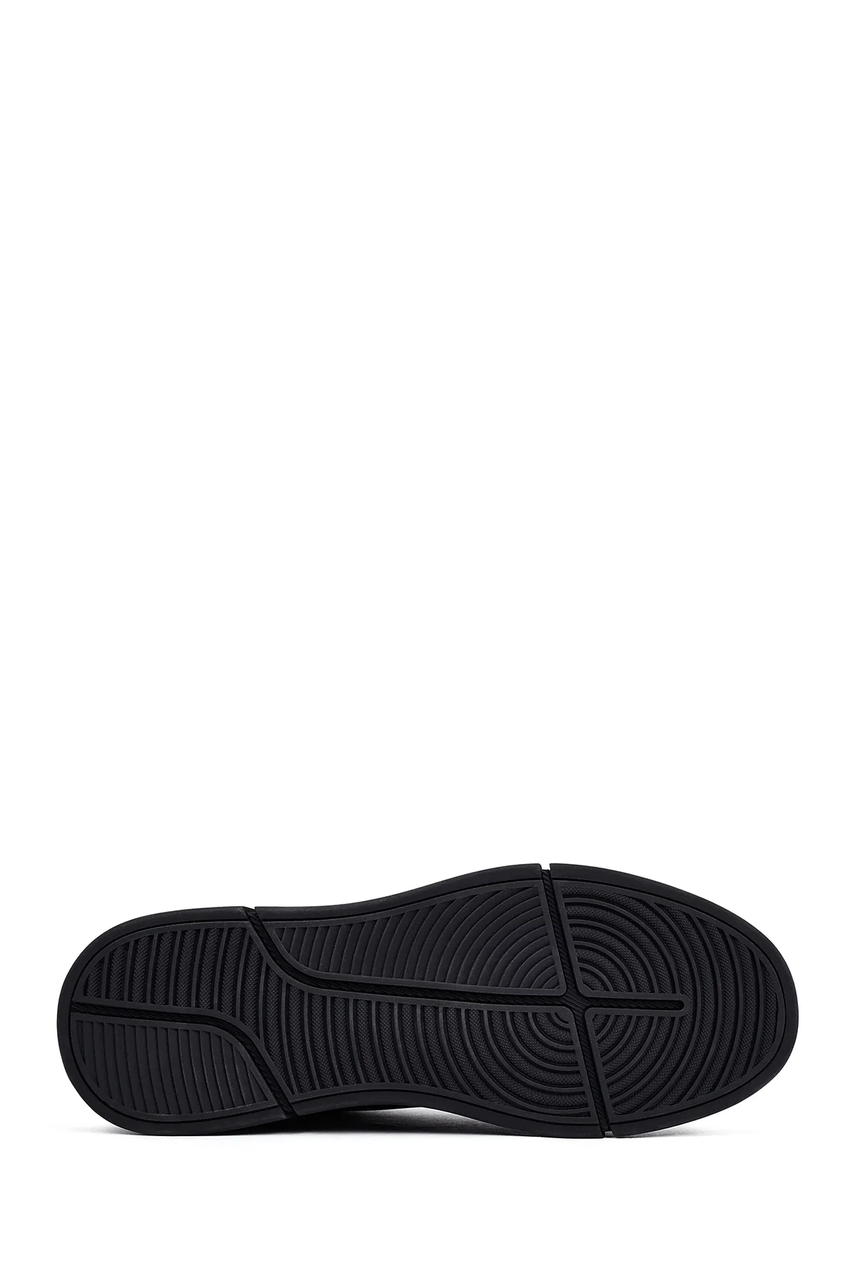 Erkek Siyah Bağcıklı Deri Casual Sneaker - Image 4