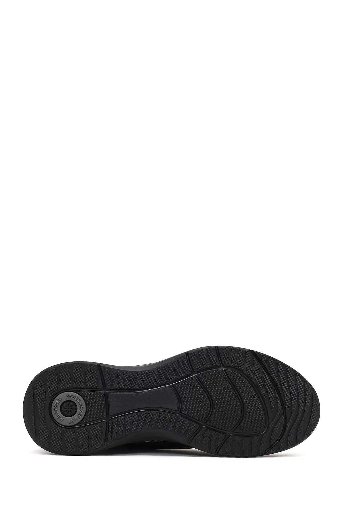 Erkek Siyah Bağcıklı Kalın Tabanlı Deri Casual Sneaker - Image 4
