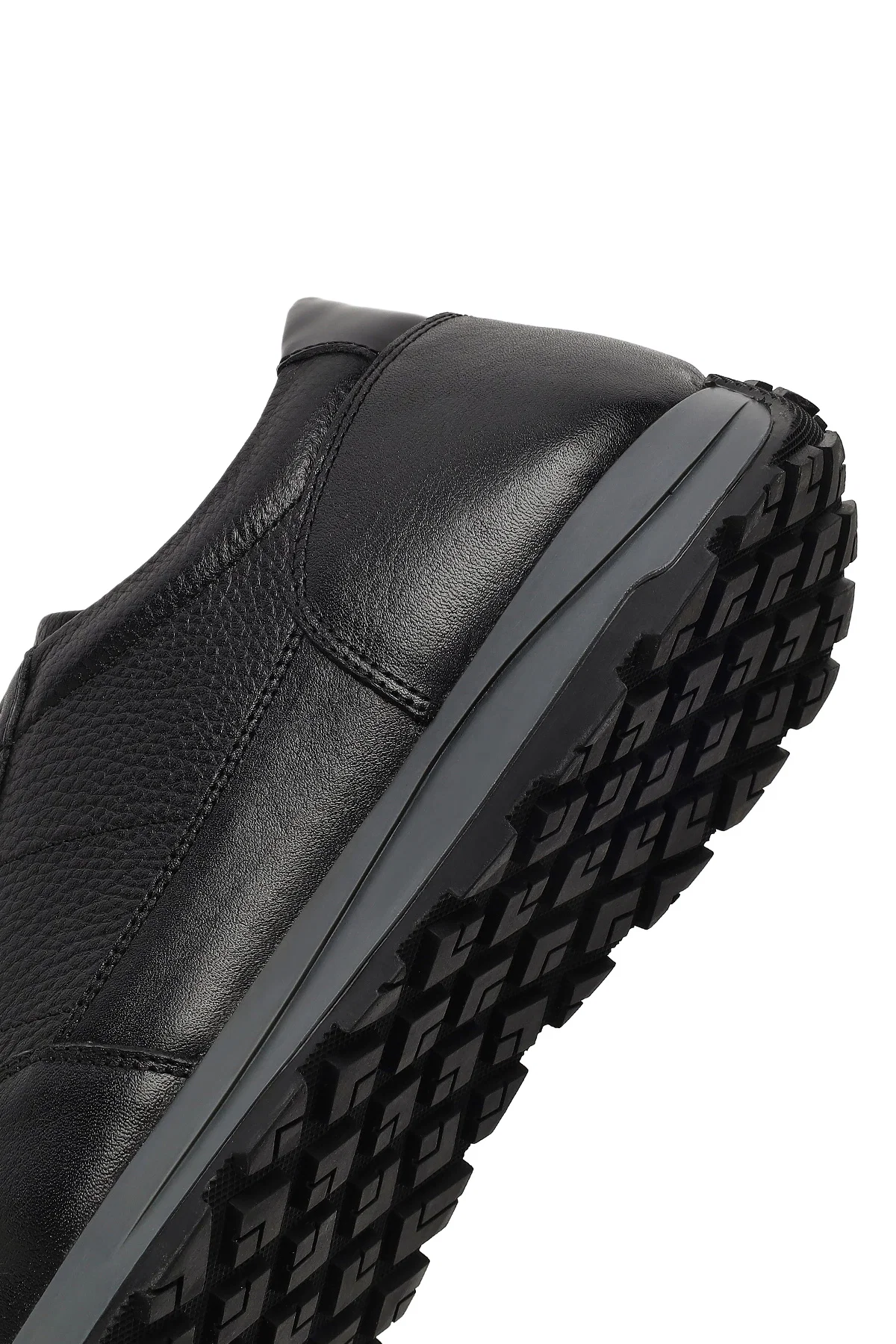 Erkek Siyah Bağcıklı Deri Casual Sneaker - Image 8