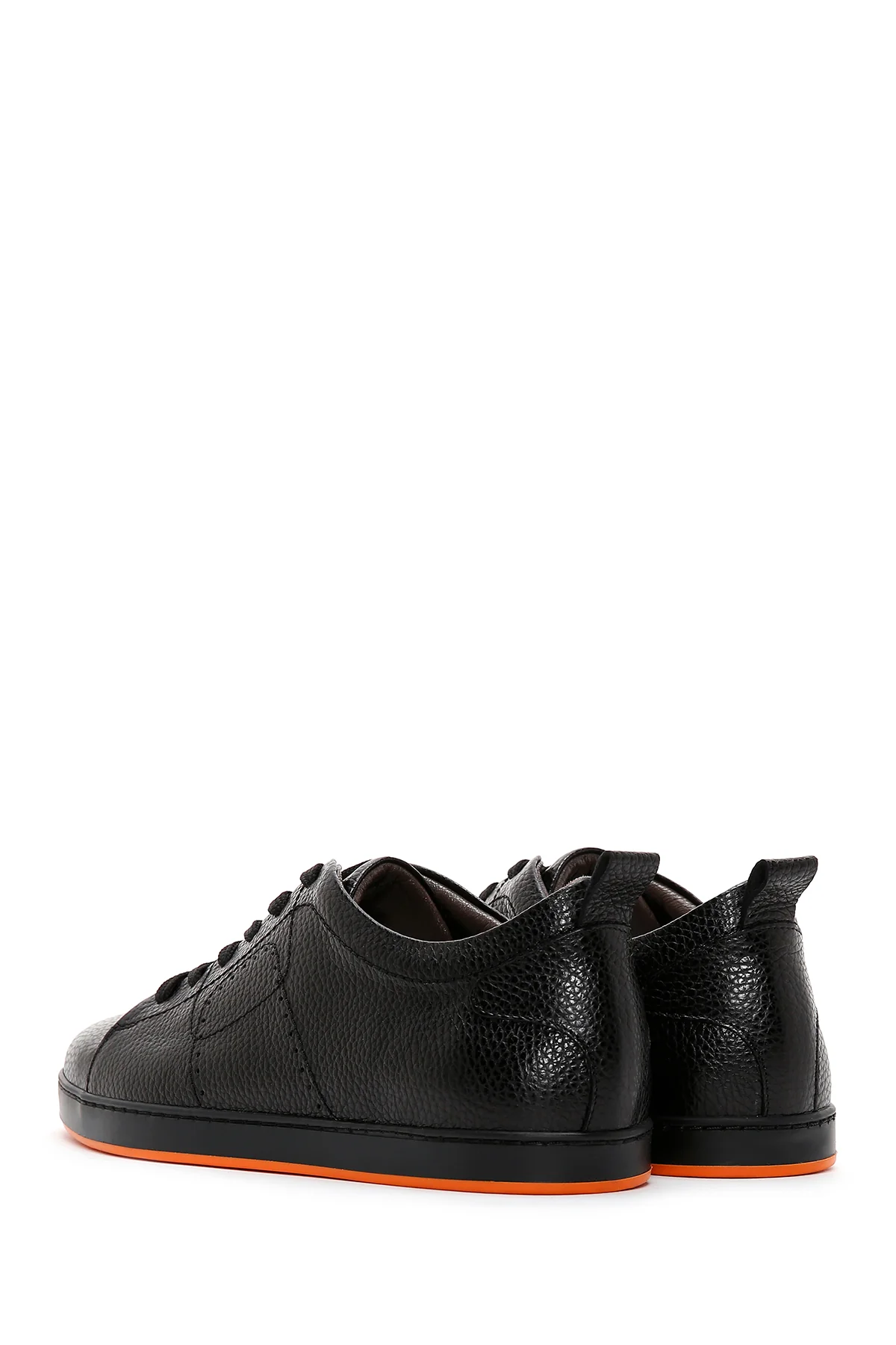 Erkek Siyah Bağcıklı Deri Sneaker - Image 5