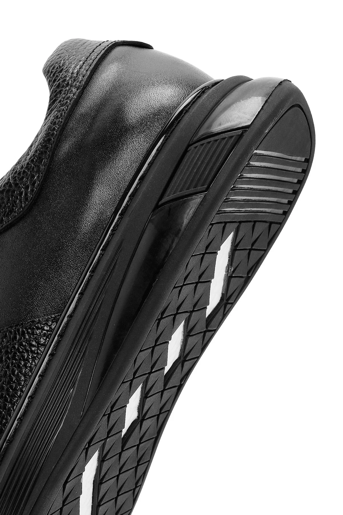 Erkek Siyah Bağcıklı Deri Sneaker - Image 8