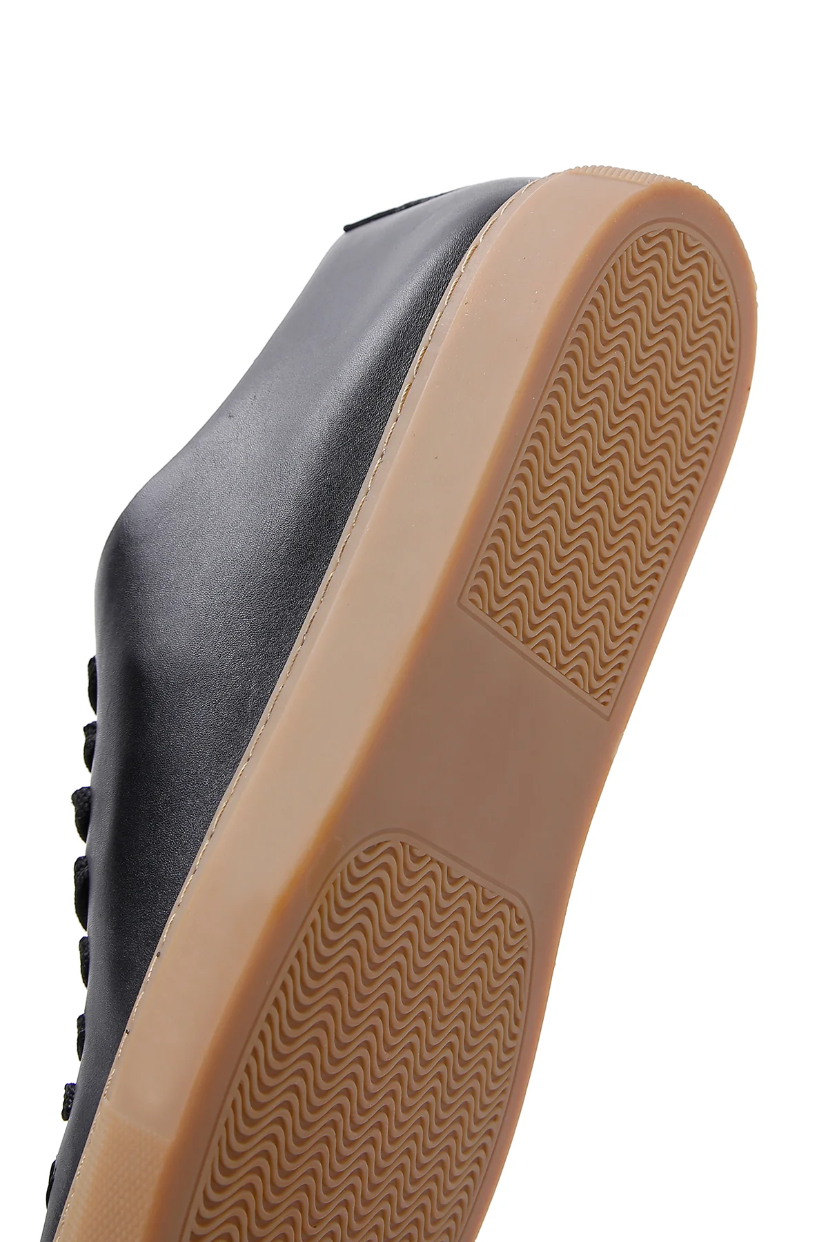 Erkek Siyah Bağcıklı Deri Sneaker - Image 7