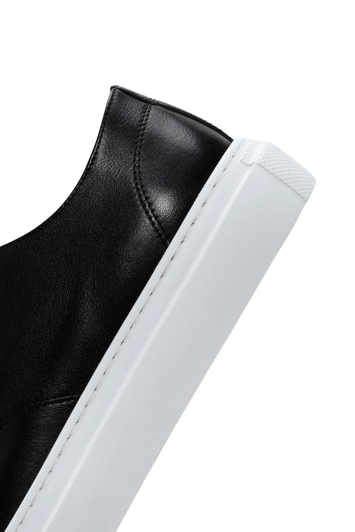 Erkek Siyah Bağcıklı Deri Sneaker - Image 7