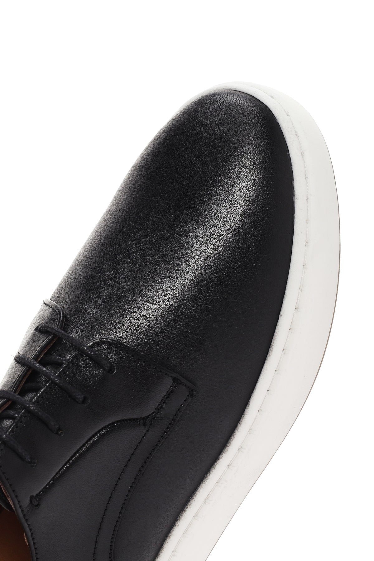 Erkek Siyah Bağcıklı Deri Sneaker - Image 9