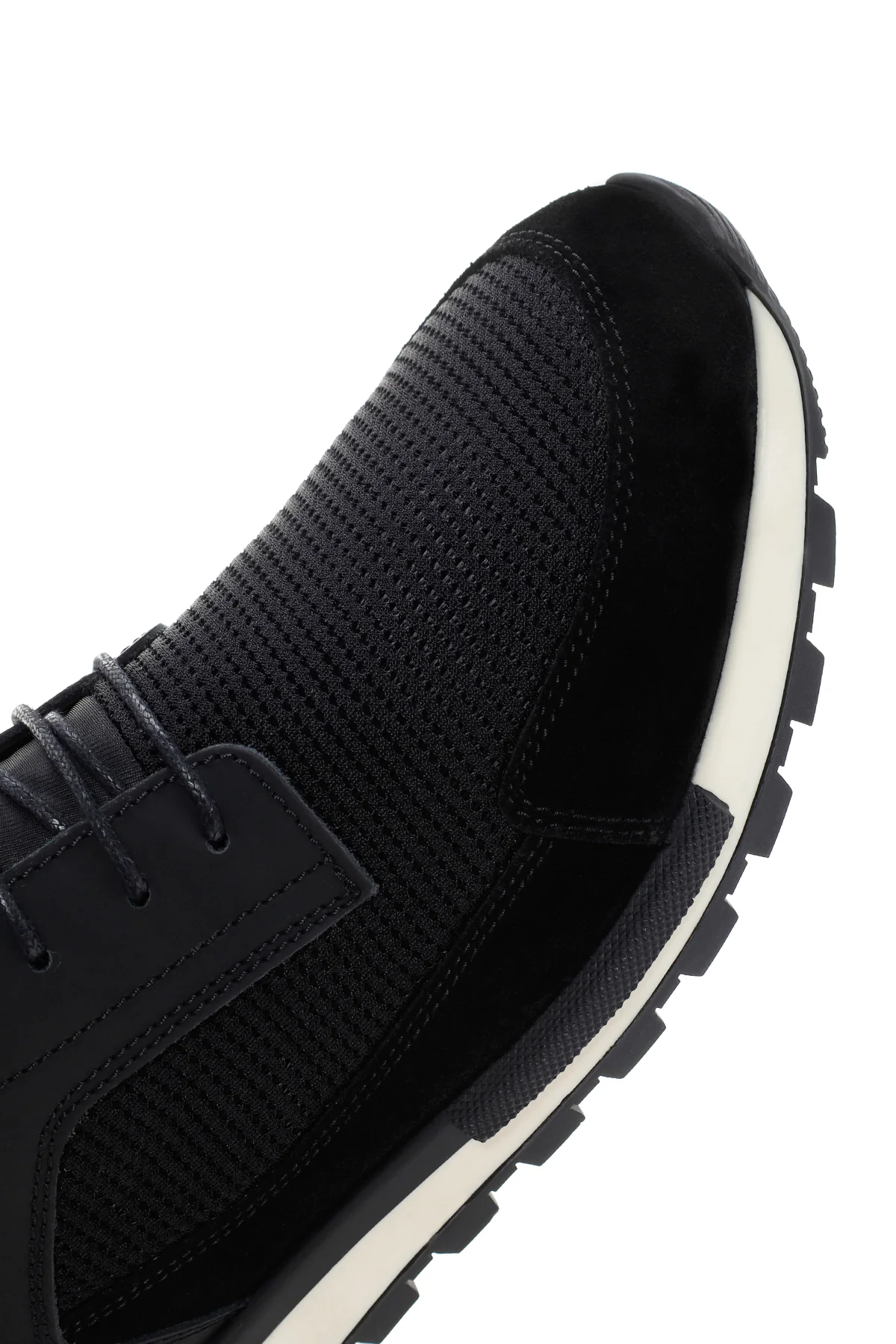 Erkek Siyah Bağcıklı Deri Sneaker - Image 9