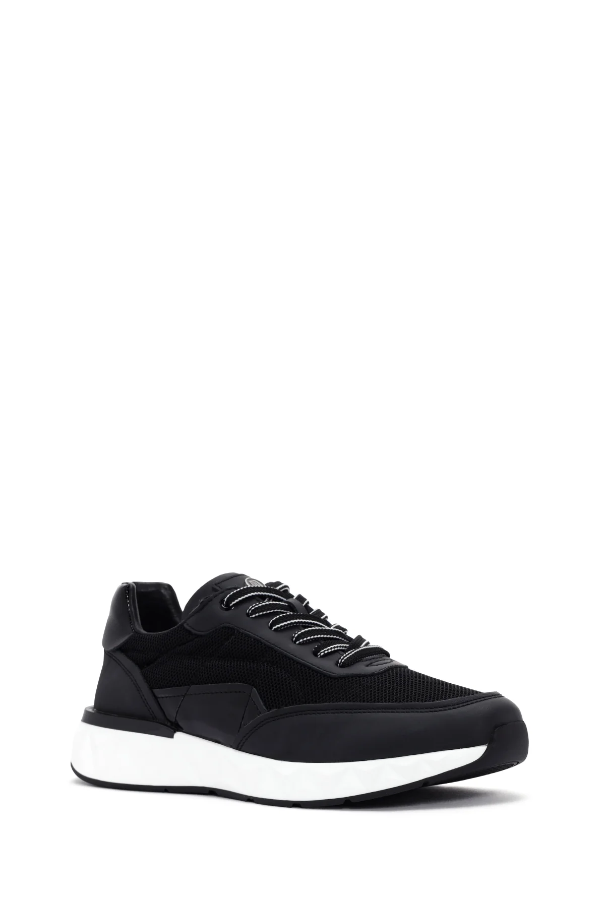 Erkek Siyah Bağcıklı Deri Sneaker - Image 6