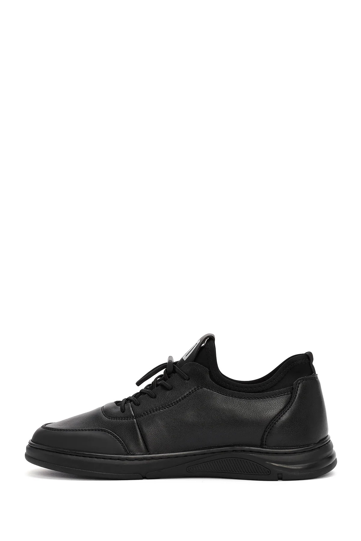 Erkek Siyah Bağcıklı Deri Sneaker - Image 2