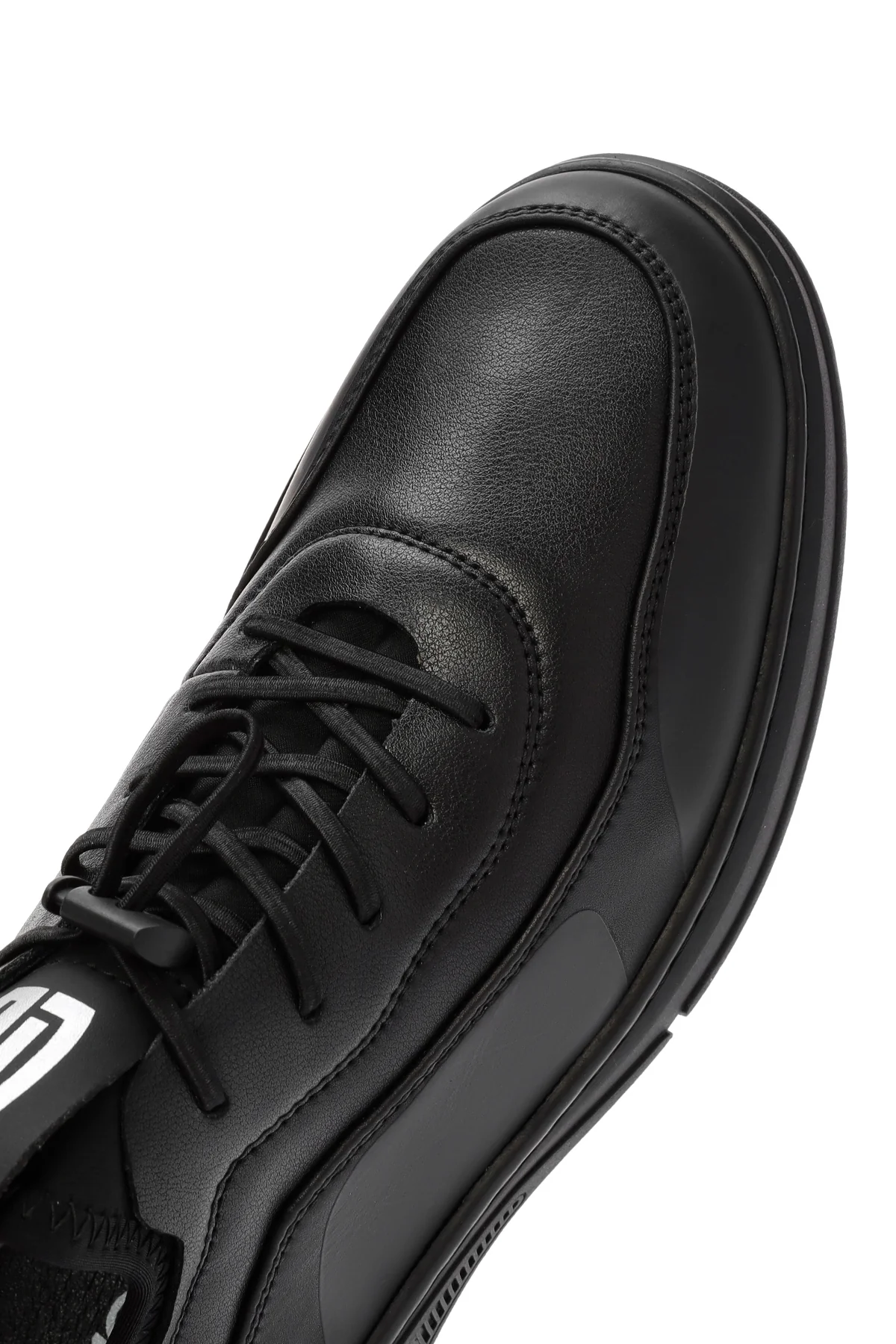 Erkek Siyah Bağcıklı Deri Sneaker - Image 9