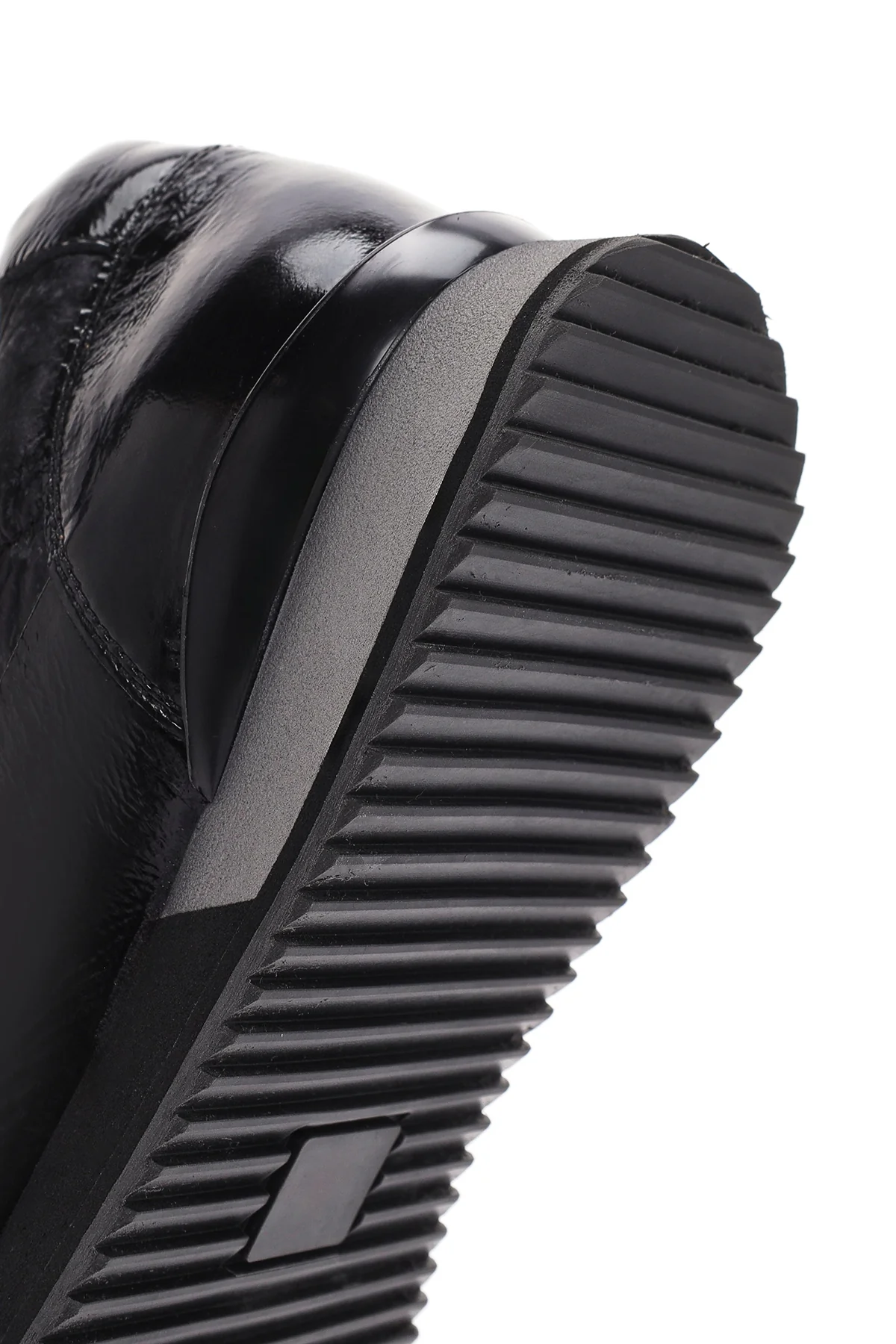 Erkek Siyah Bağcıklı Deri Sneaker - Image 8