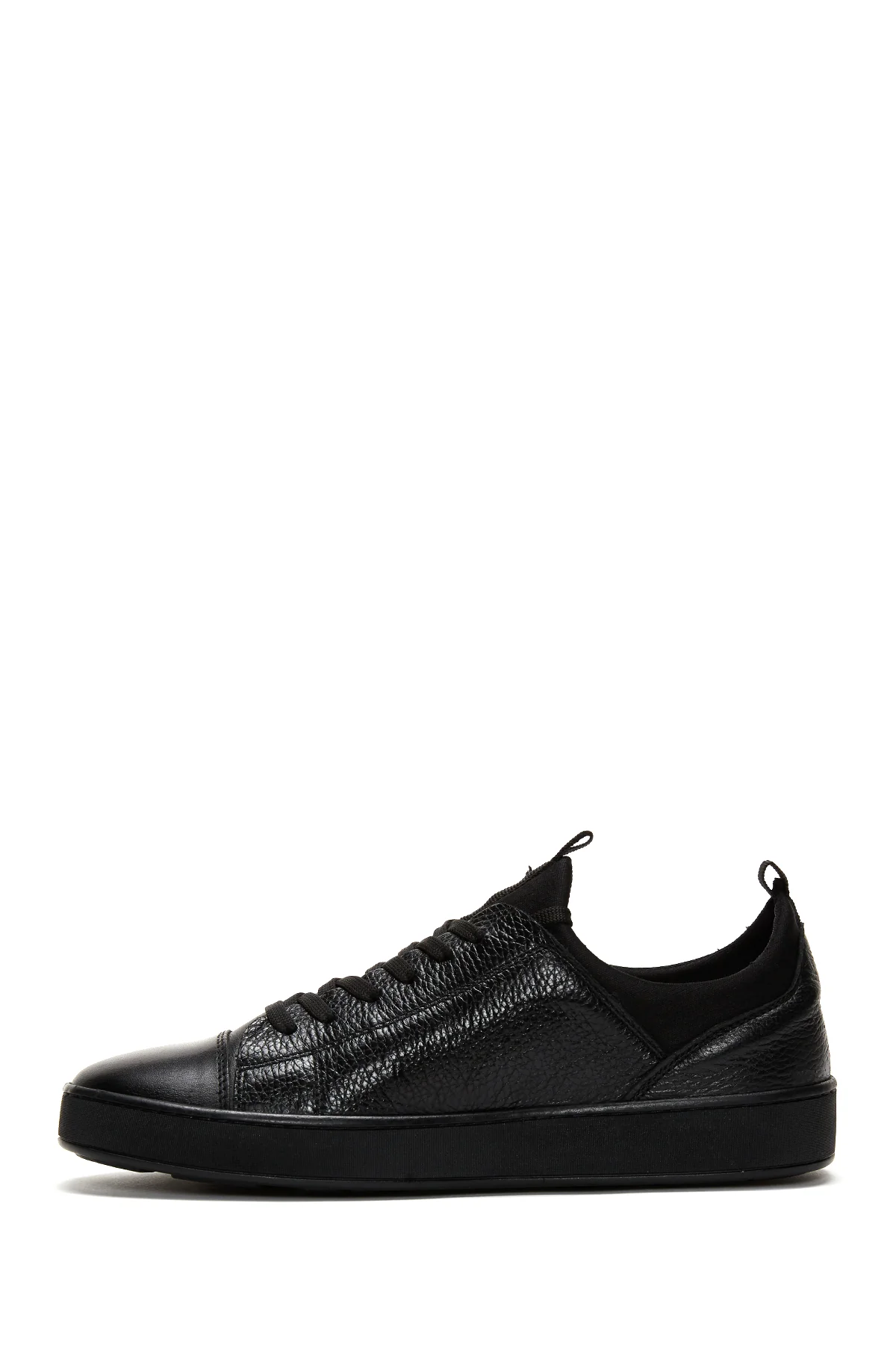 Erkek Siyah Bağcıklı Deri Sneaker - Image 2