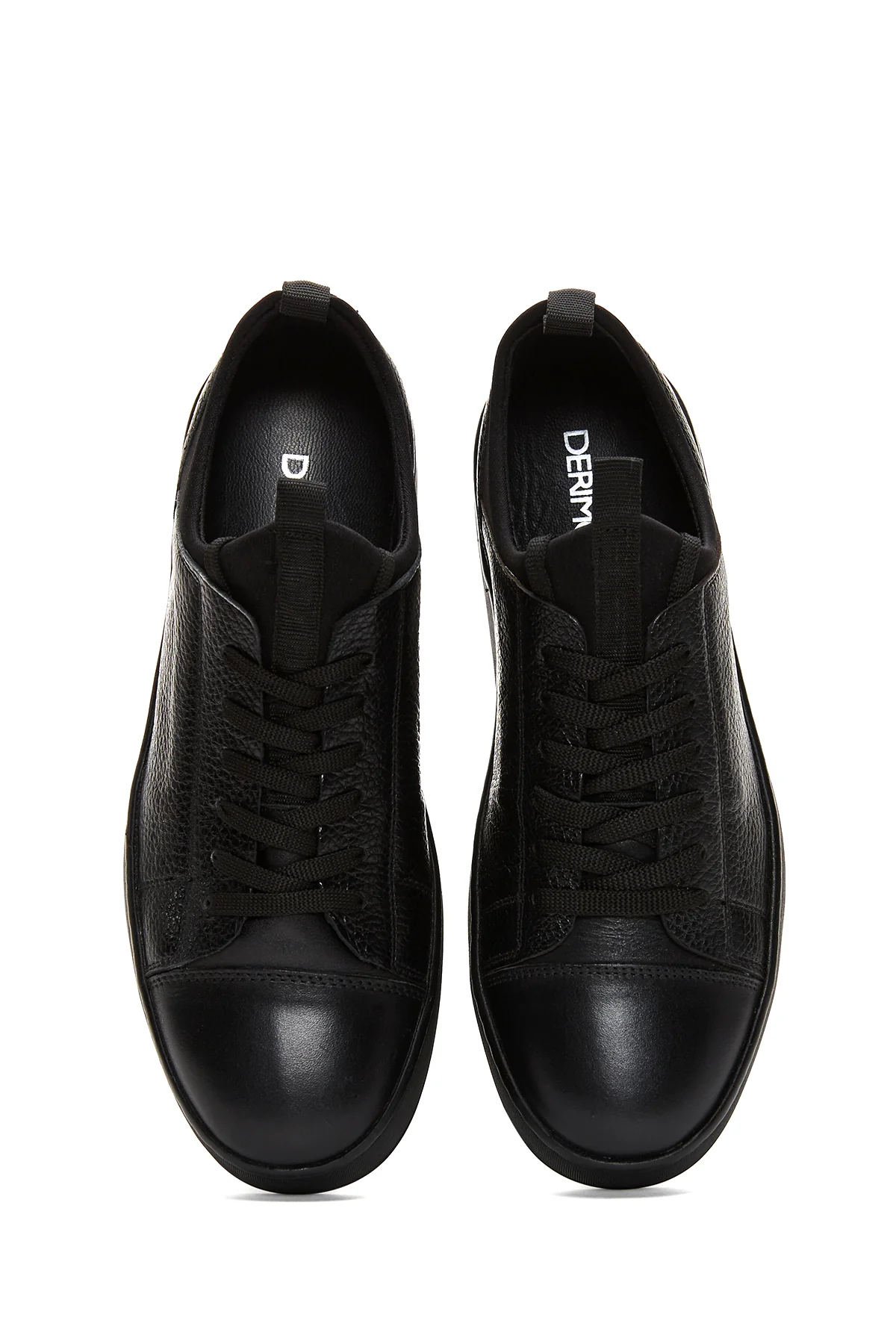 Erkek Siyah Bağcıklı Deri Sneaker - Image 6