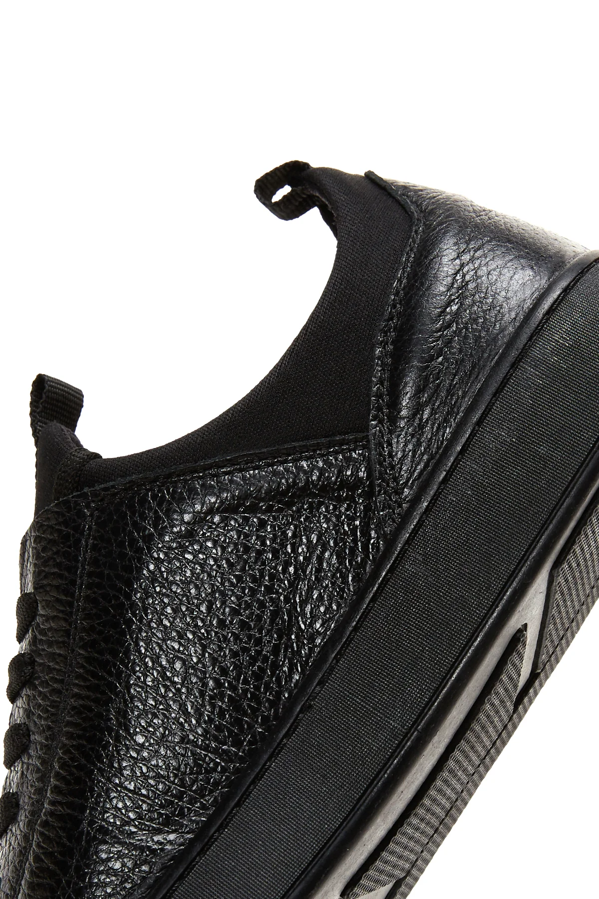 Erkek Siyah Bağcıklı Deri Sneaker - Image 8