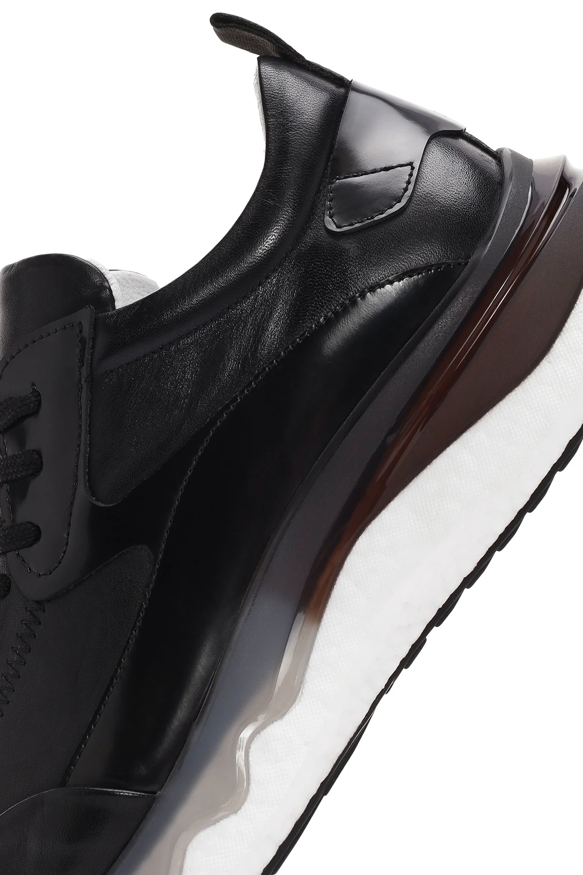 Erkek Siyah Bağcıklı Deri Sneaker - Image 8