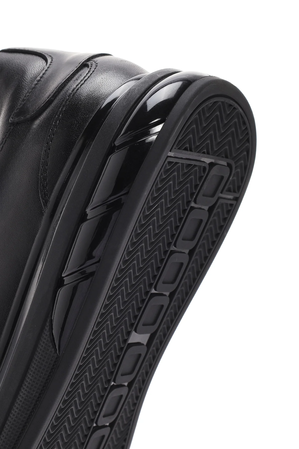 Erkek Siyah Bağcıklı Deri Sneaker - Image 8