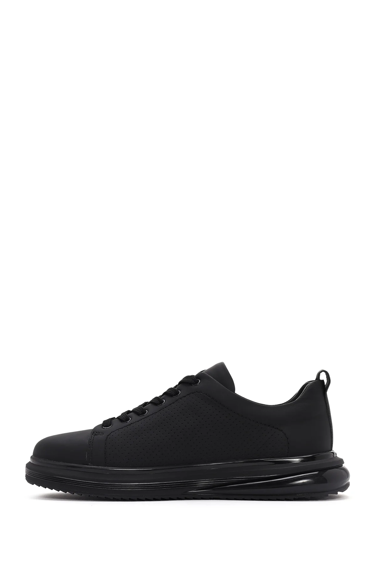 Erkek Siyah Bağcıklı Deri Sneaker - Image 2