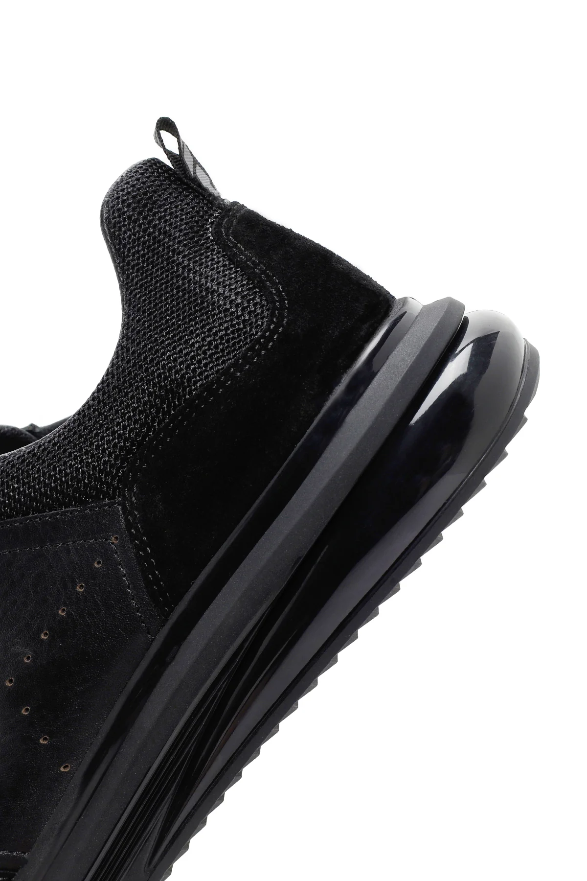 Erkek Siyah Bağcıklı Deri Sneaker - Image 7