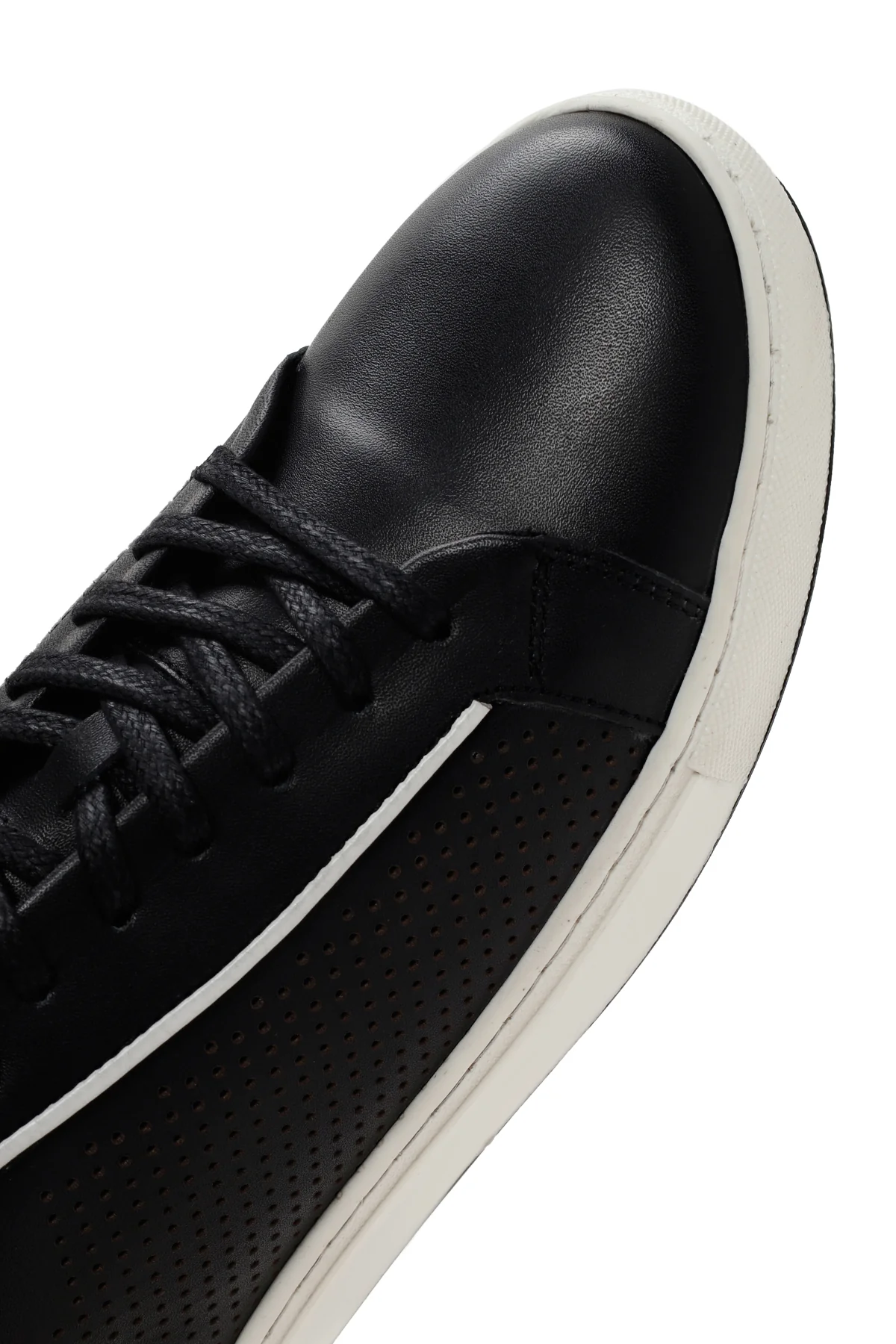 Erkek Siyah Bağcıklı Deri Sneaker - Image 9