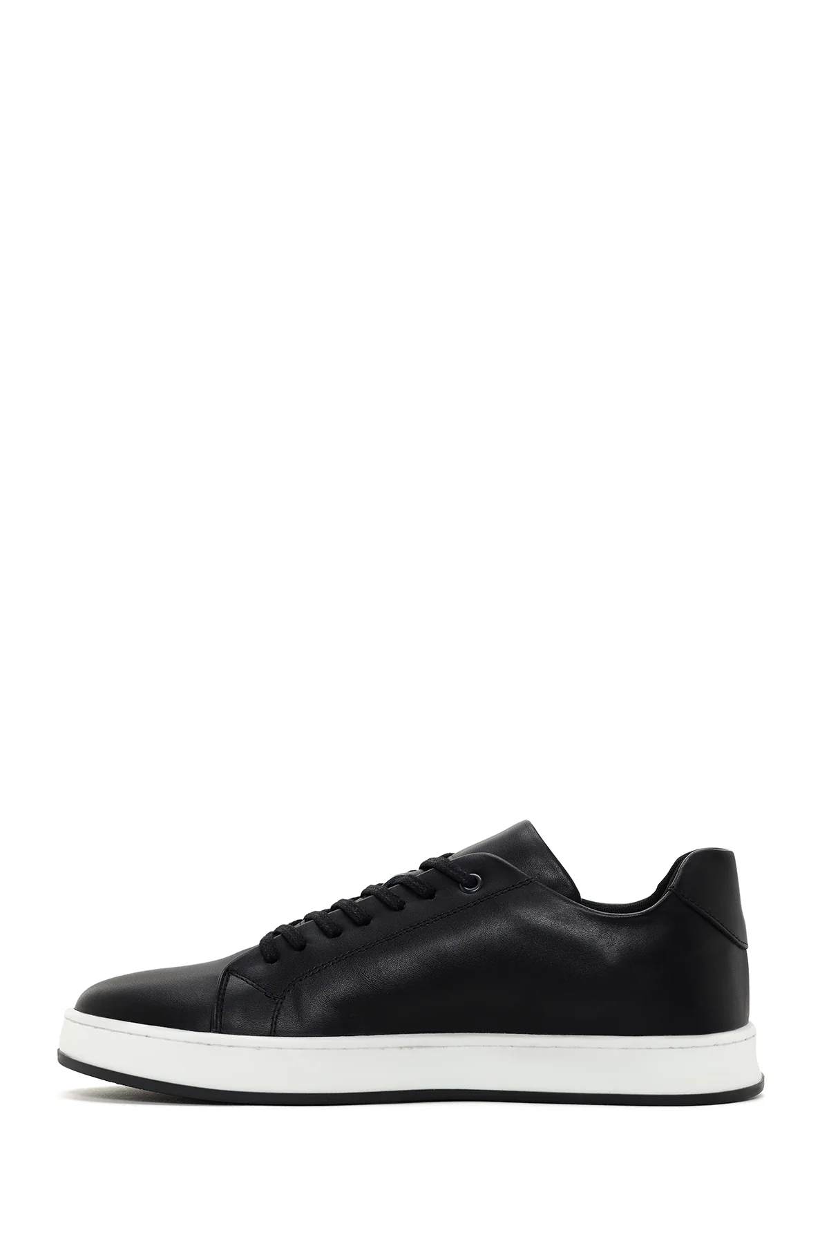 Erkek Siyah Bağcıklı Deri Sneaker - Image 2