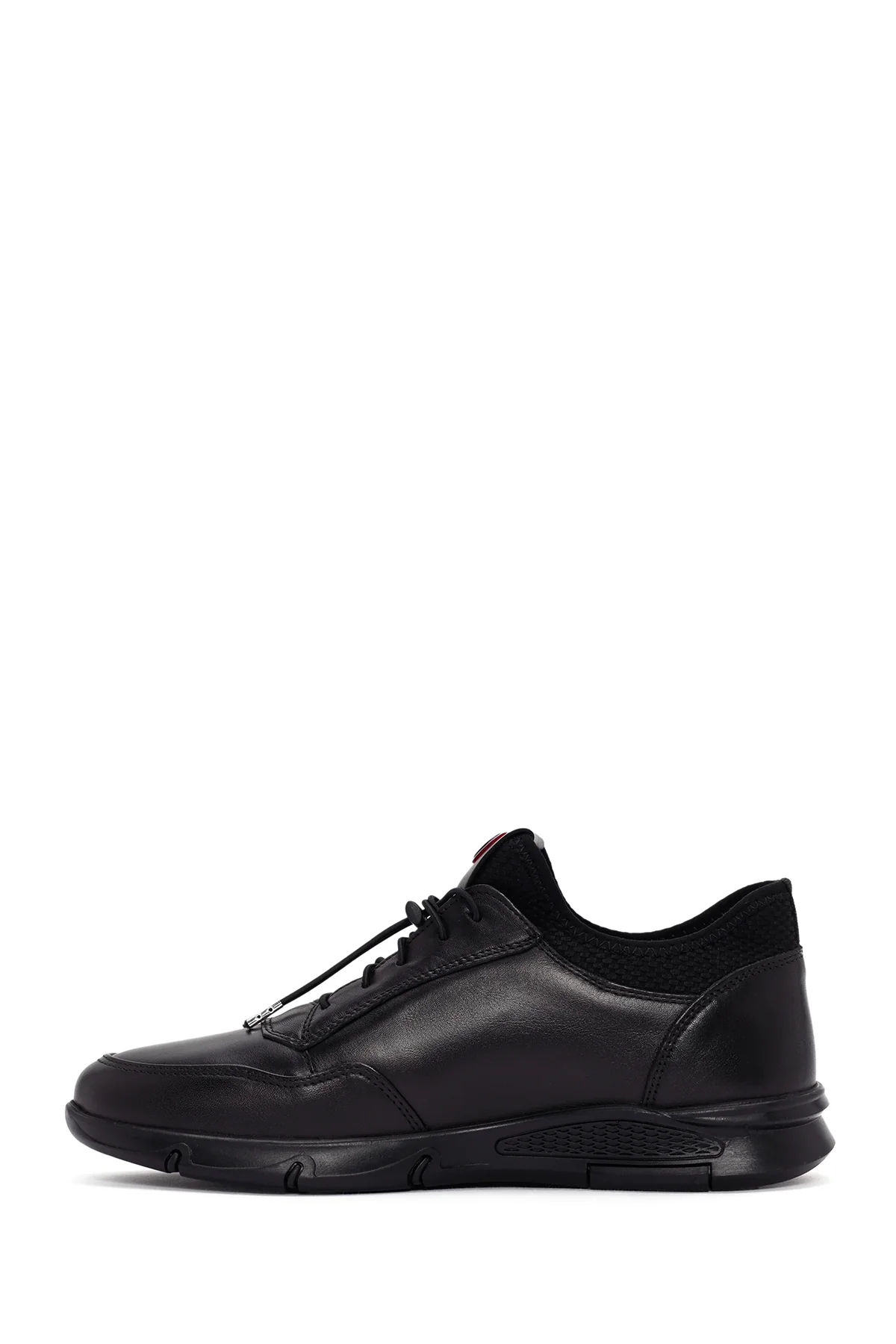 Erkek Siyah Bağcıklı Deri Sneaker - Image 2