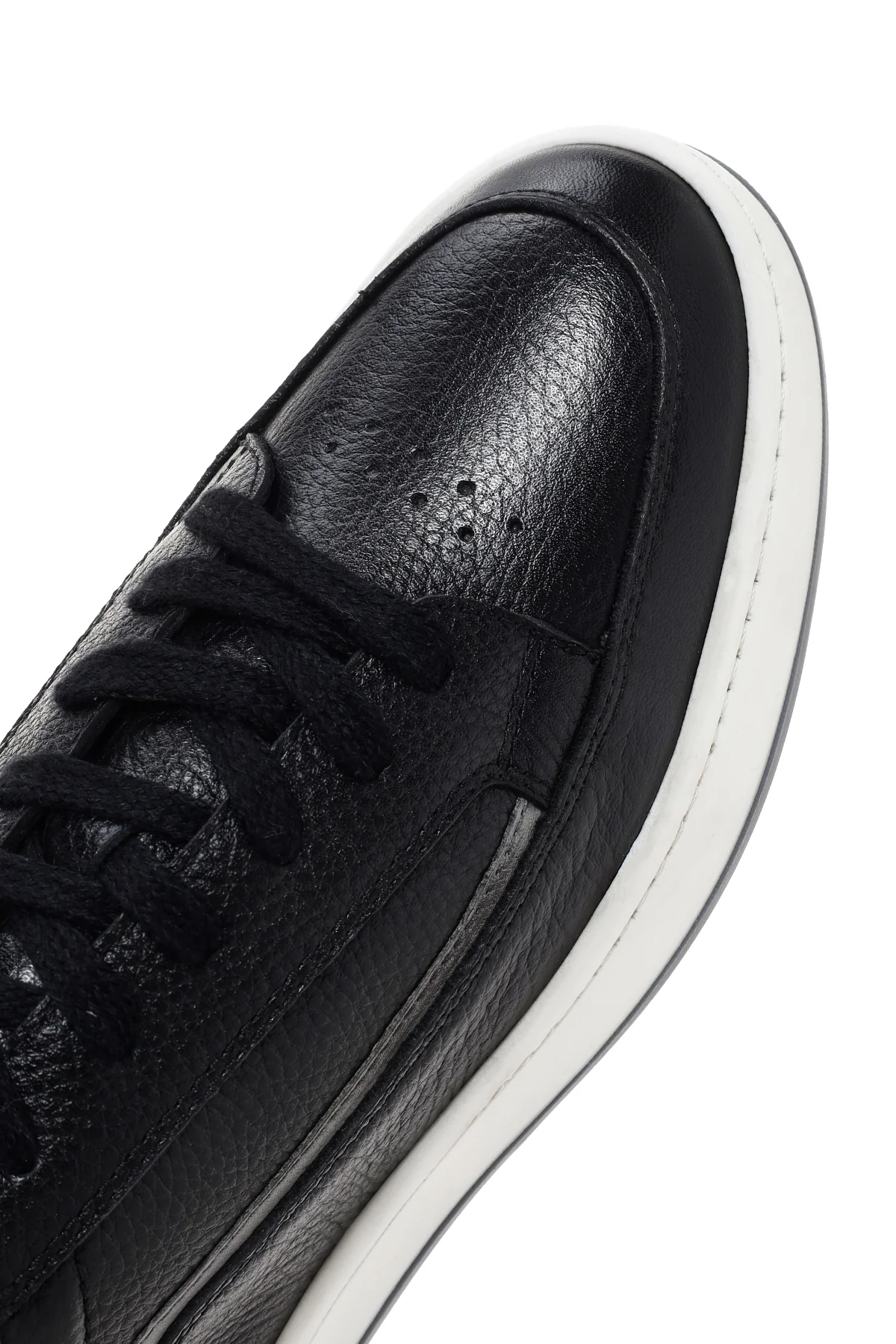 Erkek Siyah Bağcıklı Deri Sneaker - Image 9