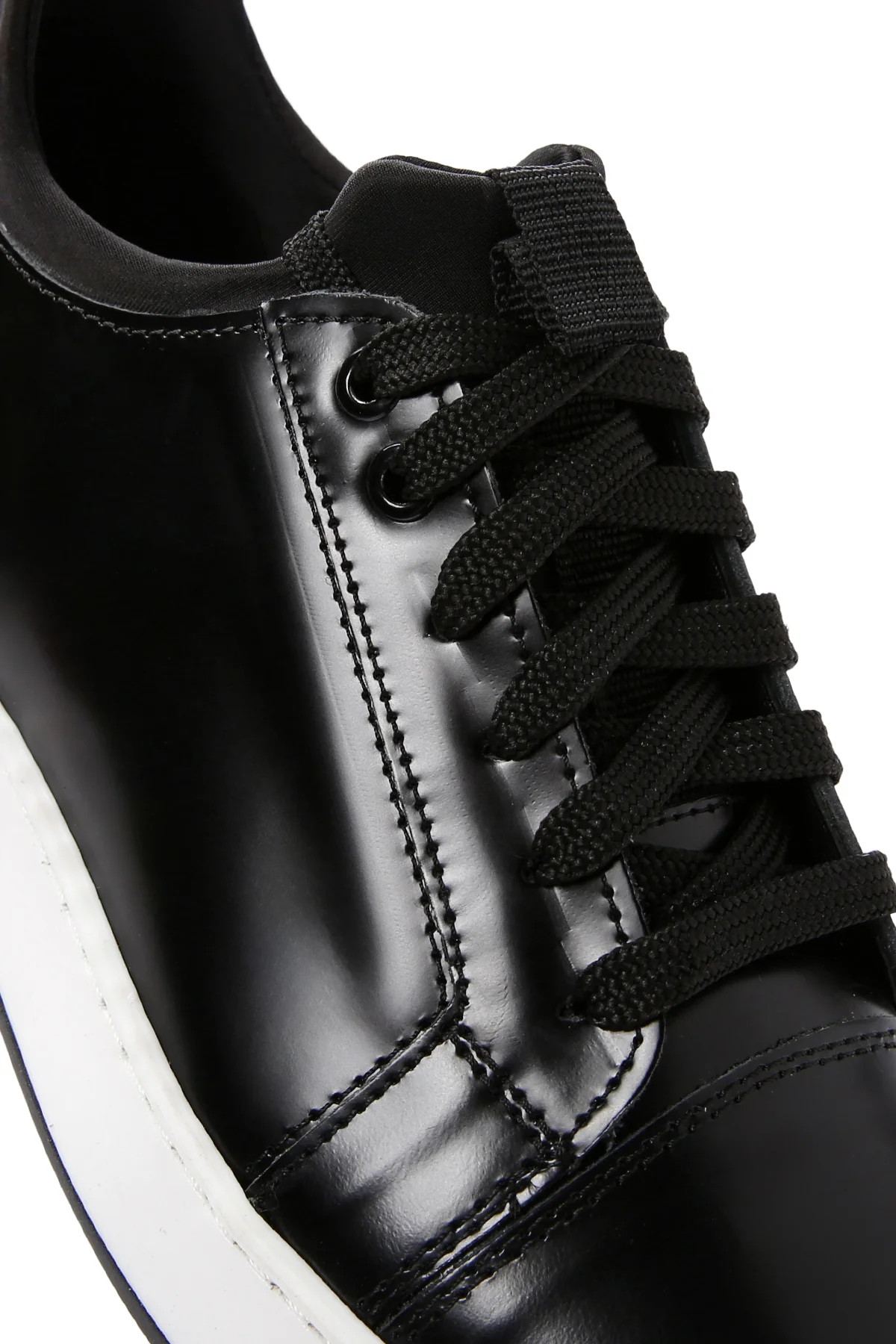 Erkek Siyah Bağcıklı Deri Sneaker - Image 11