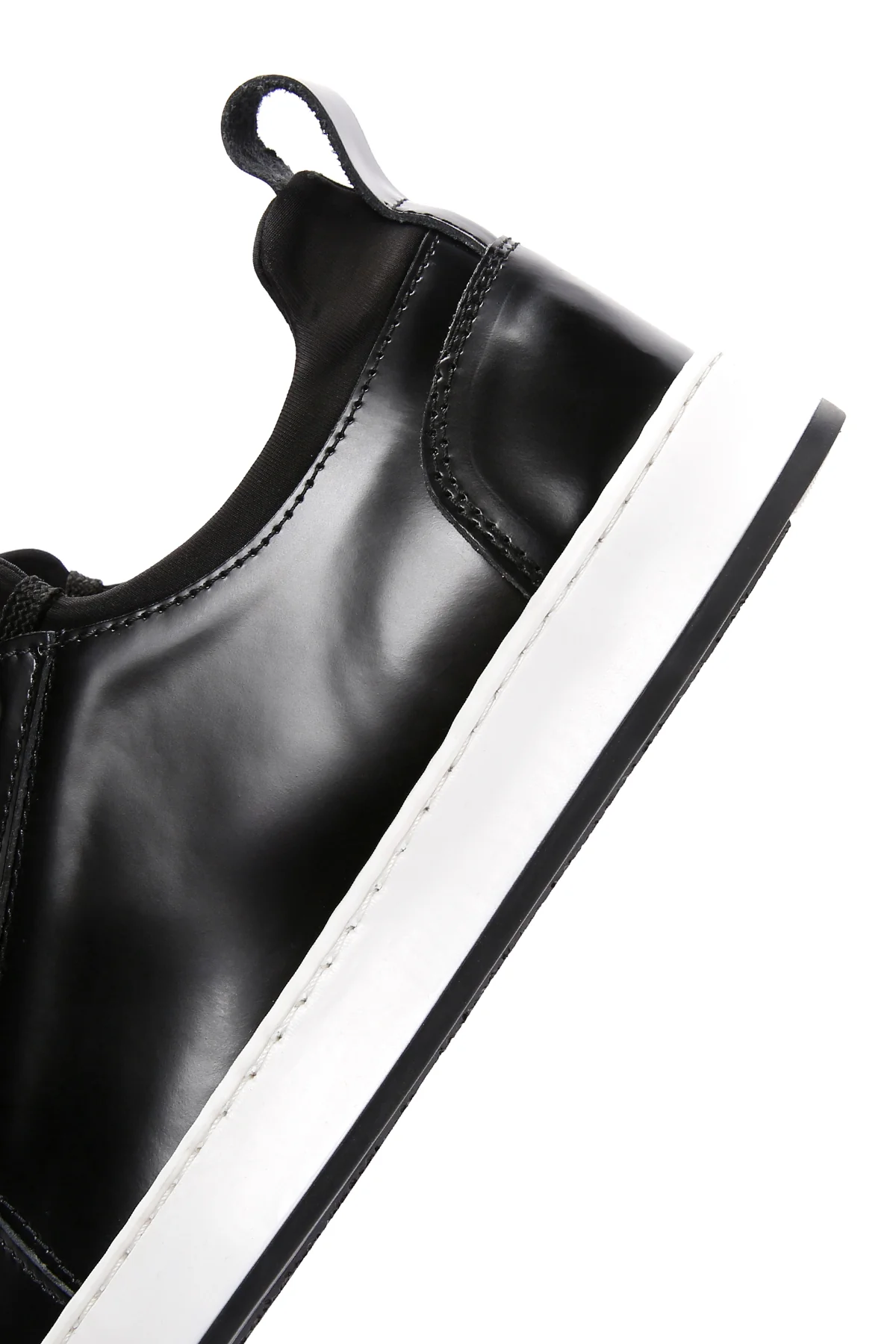 Erkek Siyah Bağcıklı Deri Sneaker - Image 8