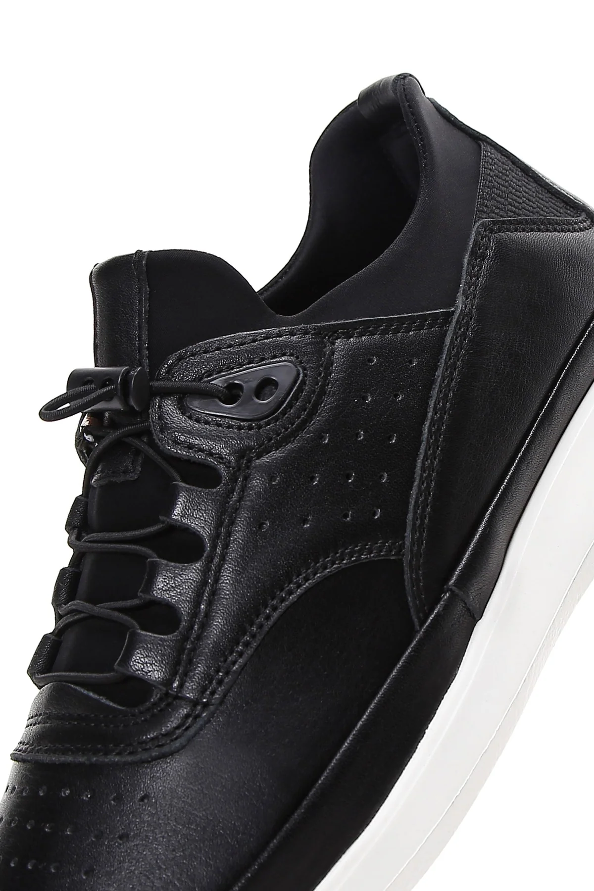 Erkek Siyah Bağcıklı Deri Sneaker - Image 7