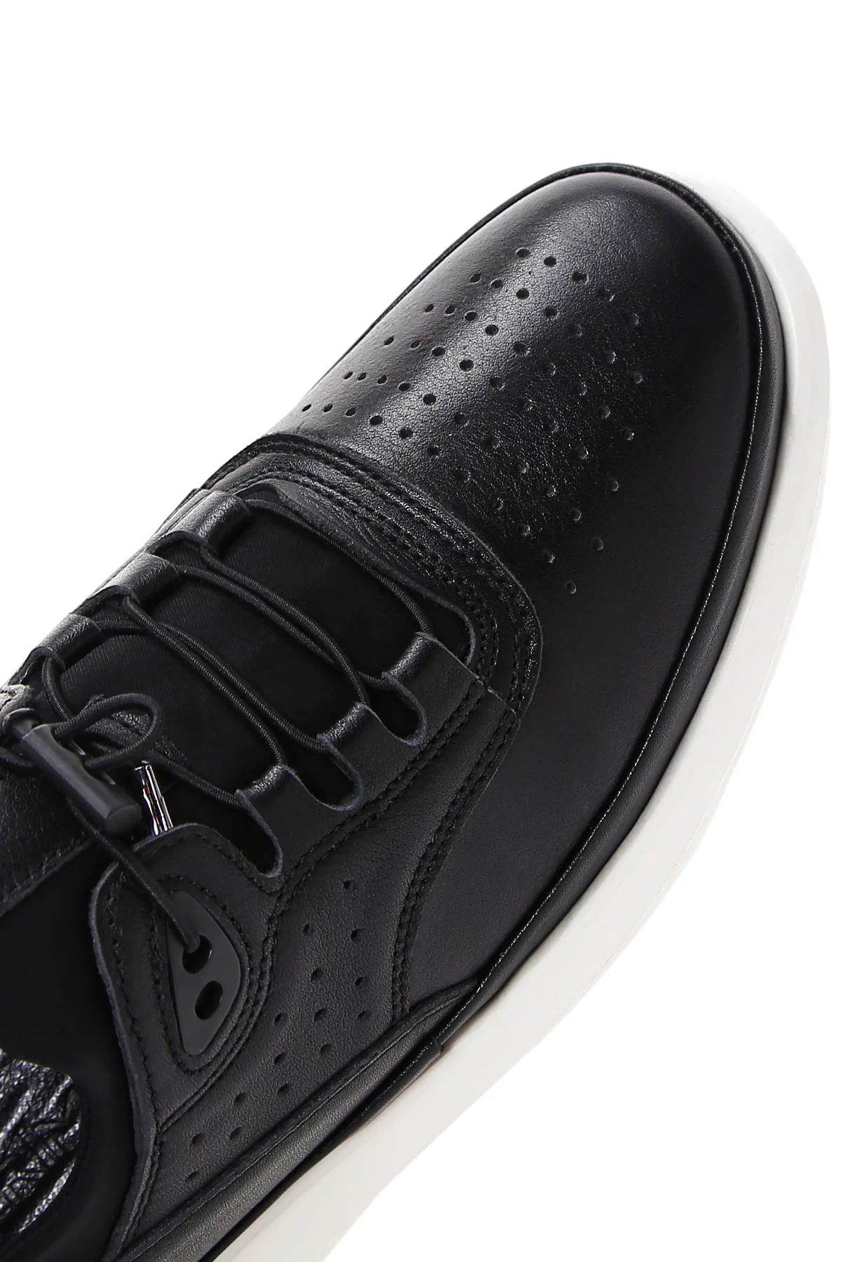 Erkek Siyah Bağcıklı Deri Sneaker - Image 8