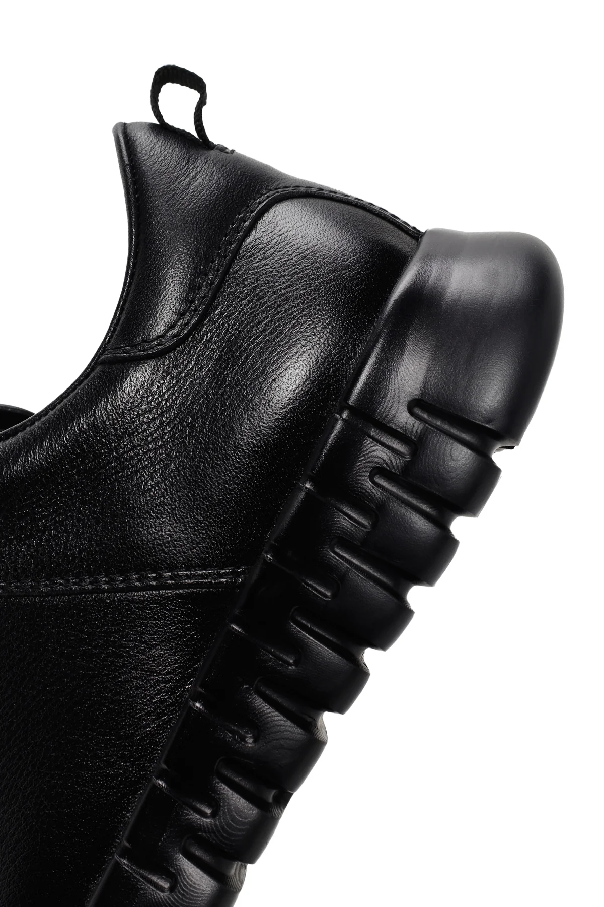 Erkek Siyah Bağcıklı Deri Sneaker - Image 7