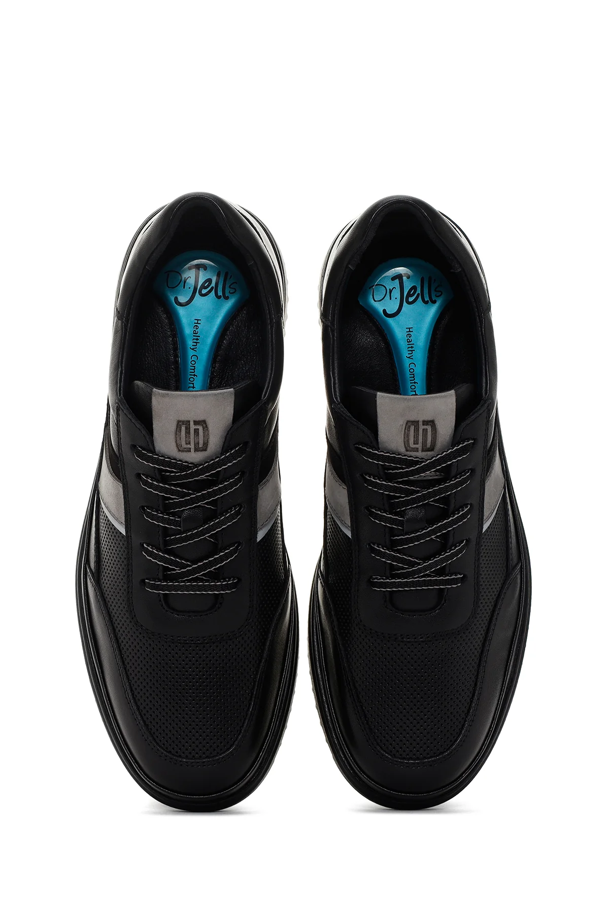 Erkek Siyah Bağcıklı Deri Sneaker - Image 6