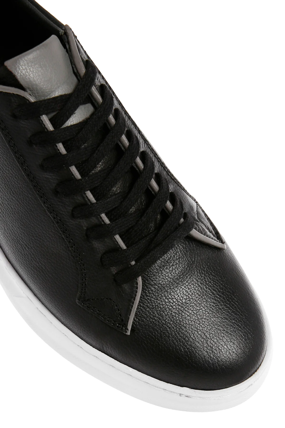 Erkek Siyah Bağcıklı Deri Sneaker - Image 10
