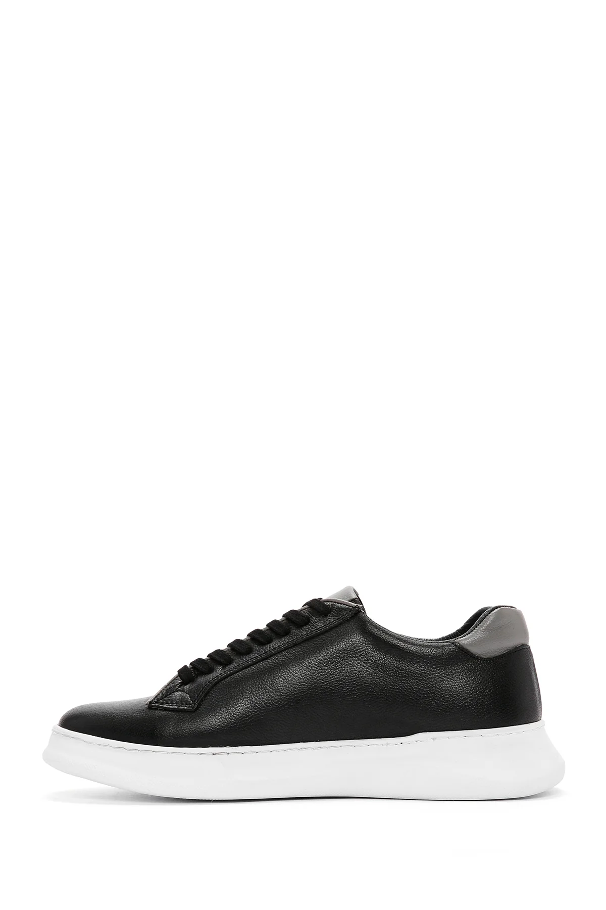 Erkek Siyah Bağcıklı Deri Sneaker - Image 2