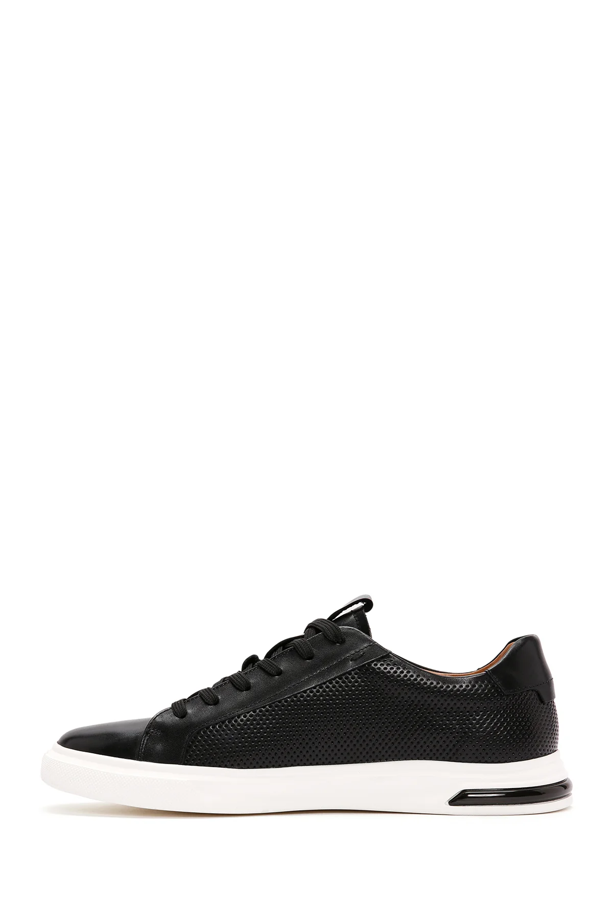 Erkek Siyah Bağcıklı Deri Sneaker - Image 2