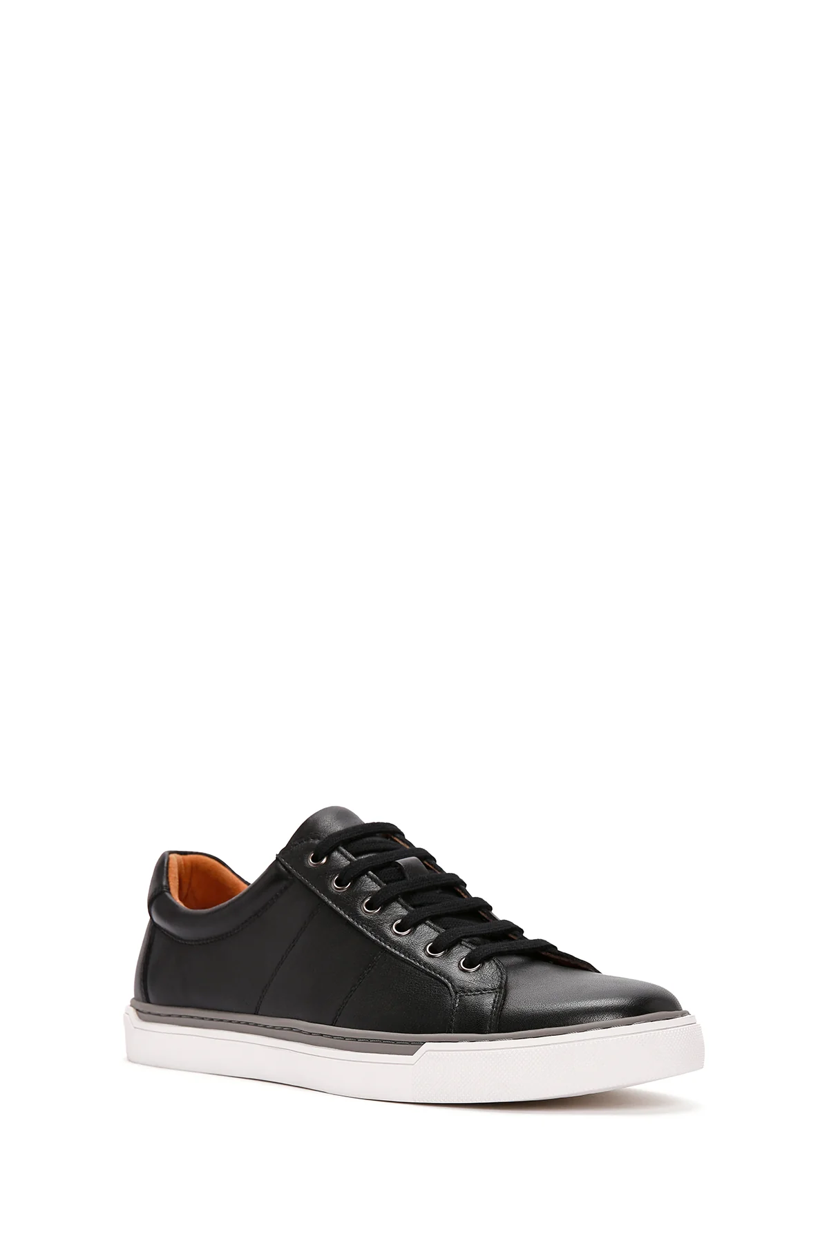 Erkek Siyah Bağcıklı Deri Sneaker - Image 6