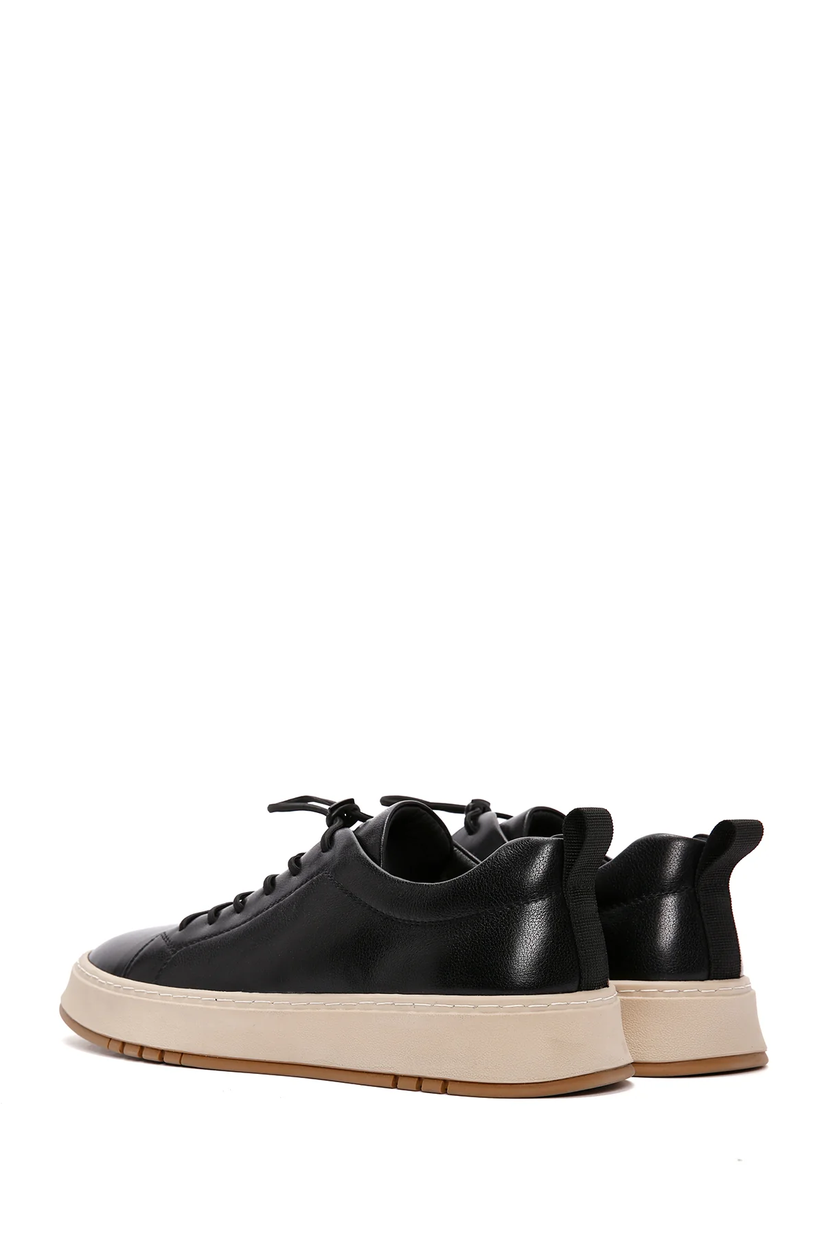Erkek Siyah Bağcıklı Deri Sneaker - Image 5