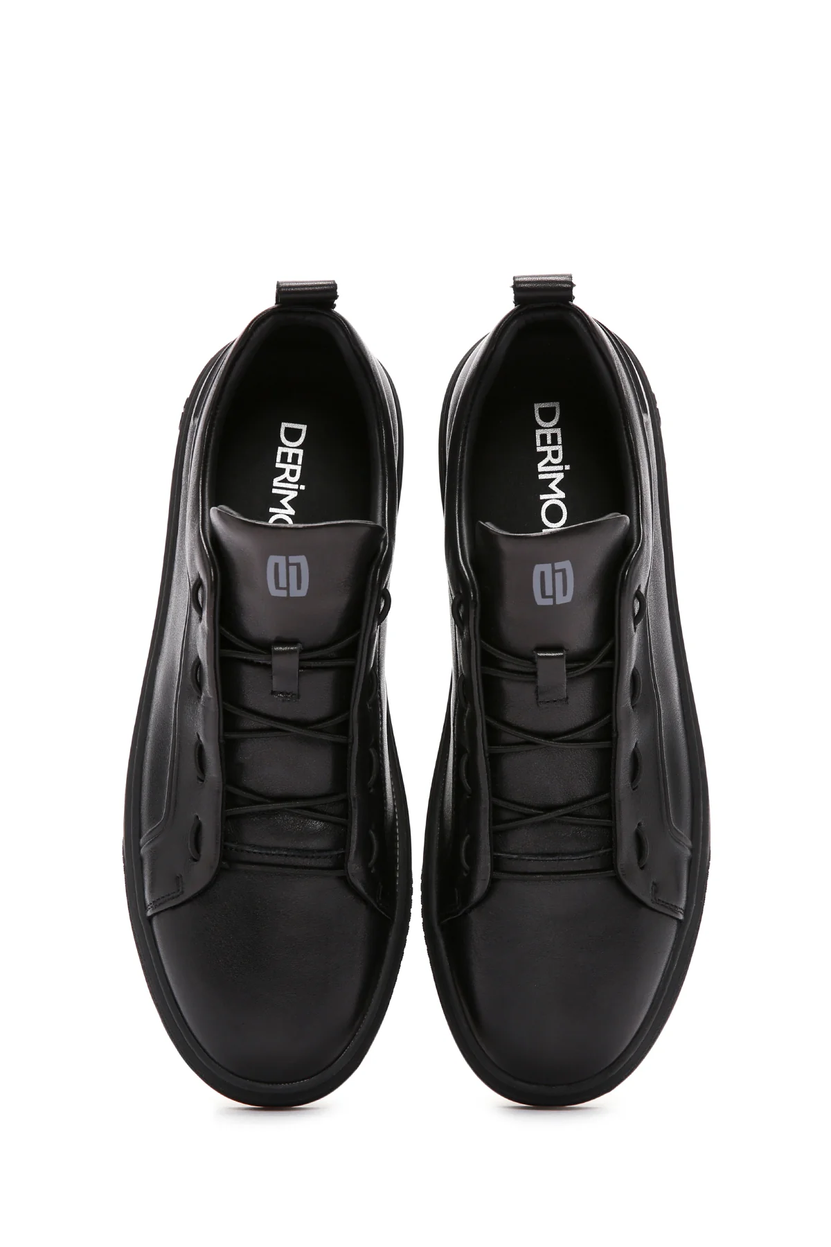 Erkek Siyah Bağcıklı Deri Sneaker - Image 7