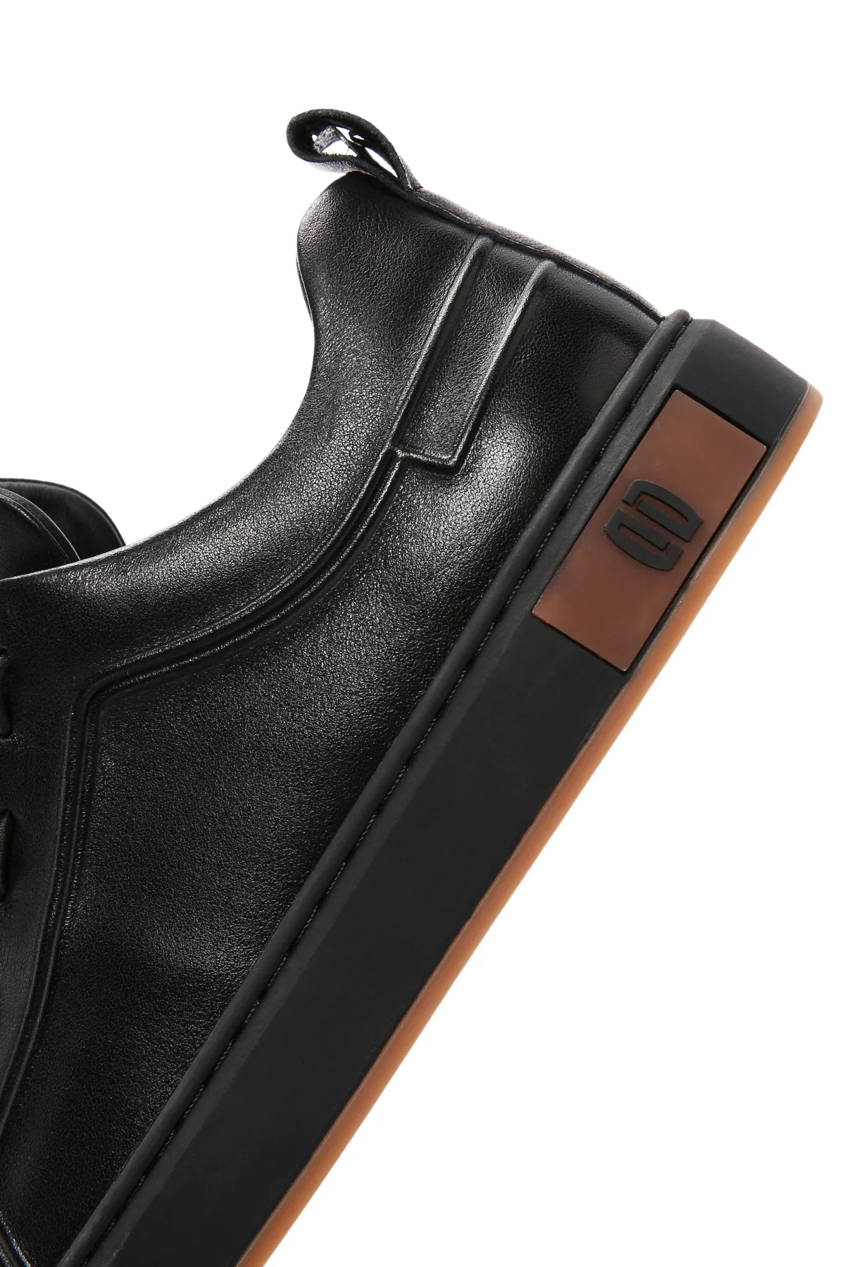 Erkek Siyah Bağcıklı Deri Sneaker - Image 8