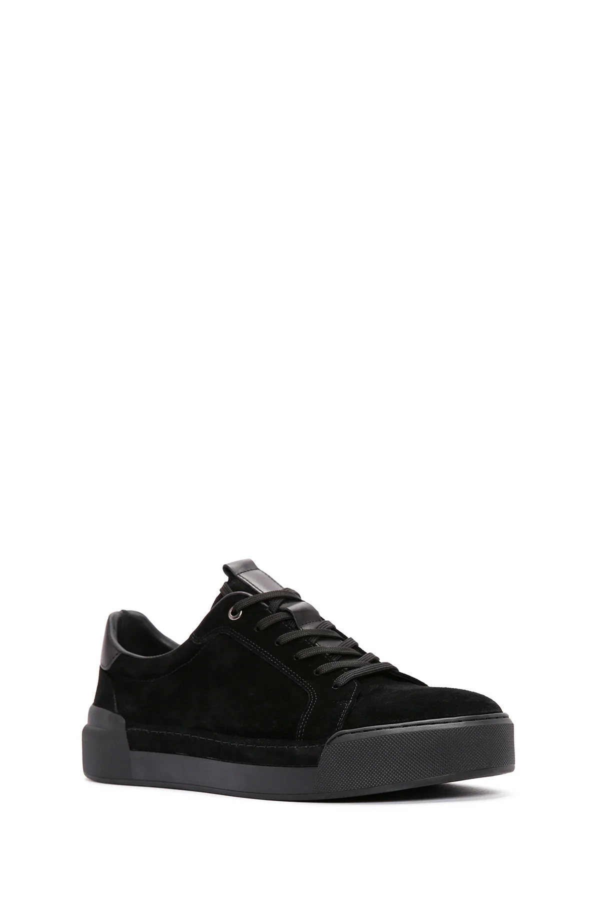 Erkek Siyah Bağcıklı Deri Sneaker - Image 6