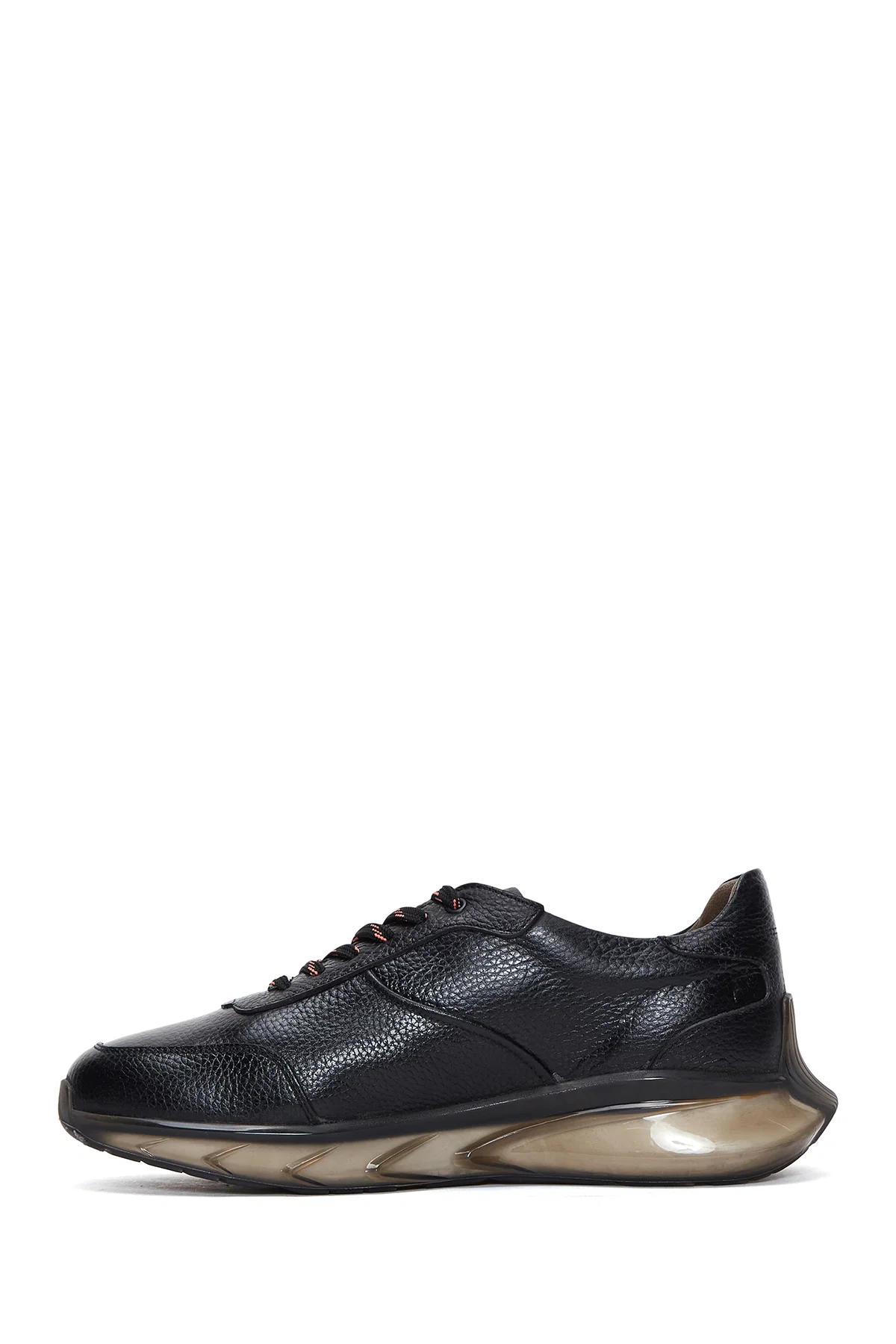 Erkek Siyah Bağcıklı Deri Sneaker - Image 2