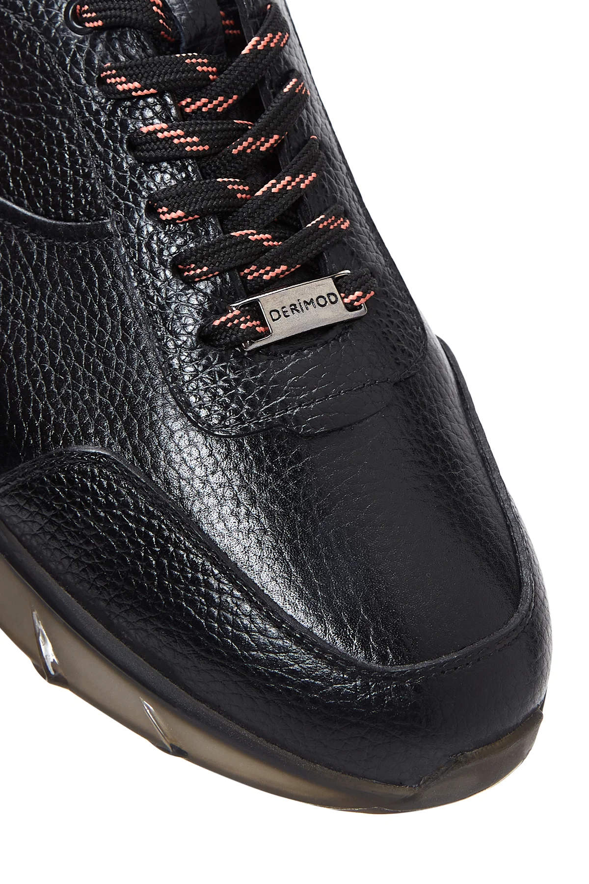 Erkek Siyah Bağcıklı Deri Sneaker - Image 7